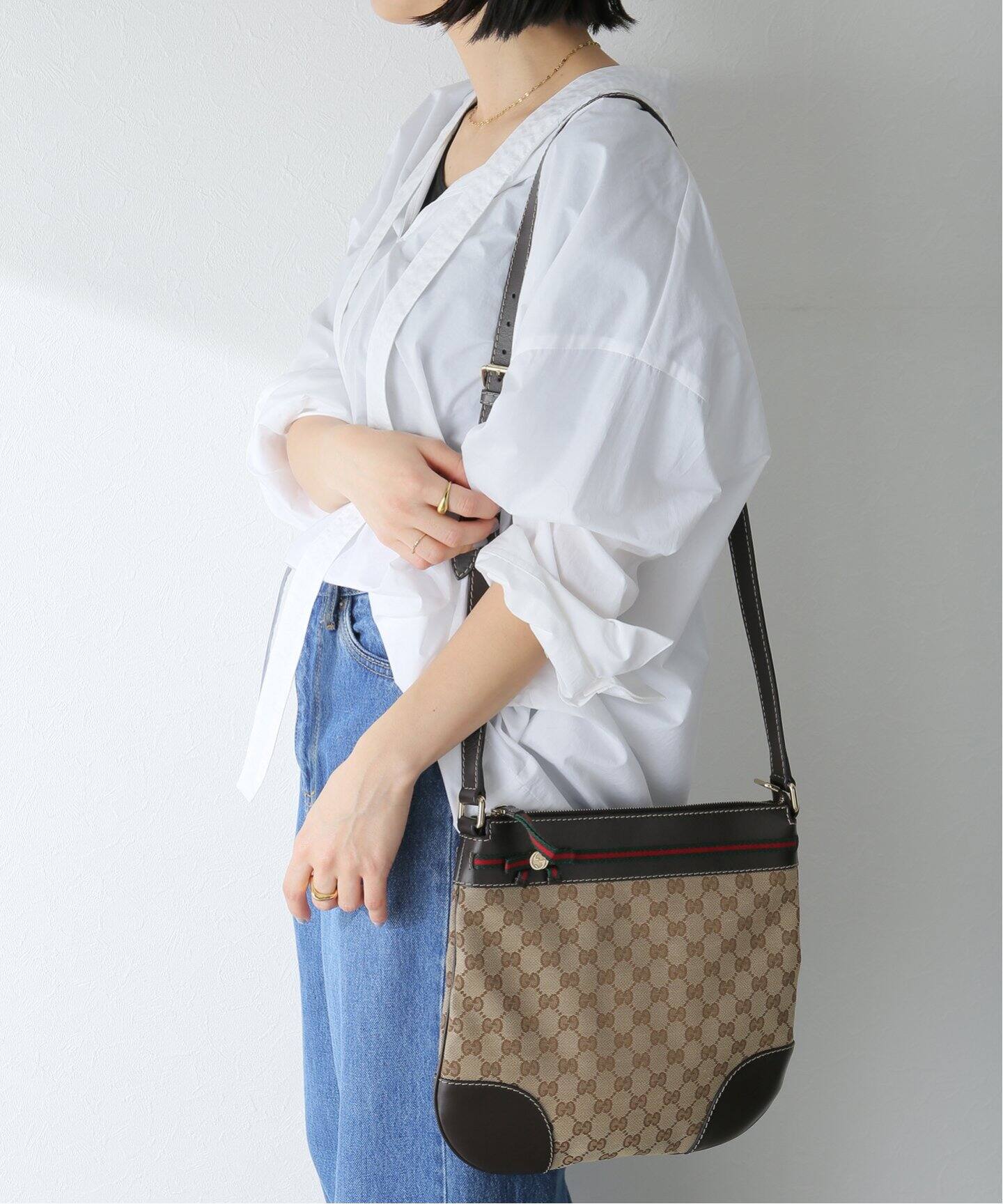 VINTAGE GUCCI/グッチ】GG ショルダーバッグ（ショルダーバッグ 