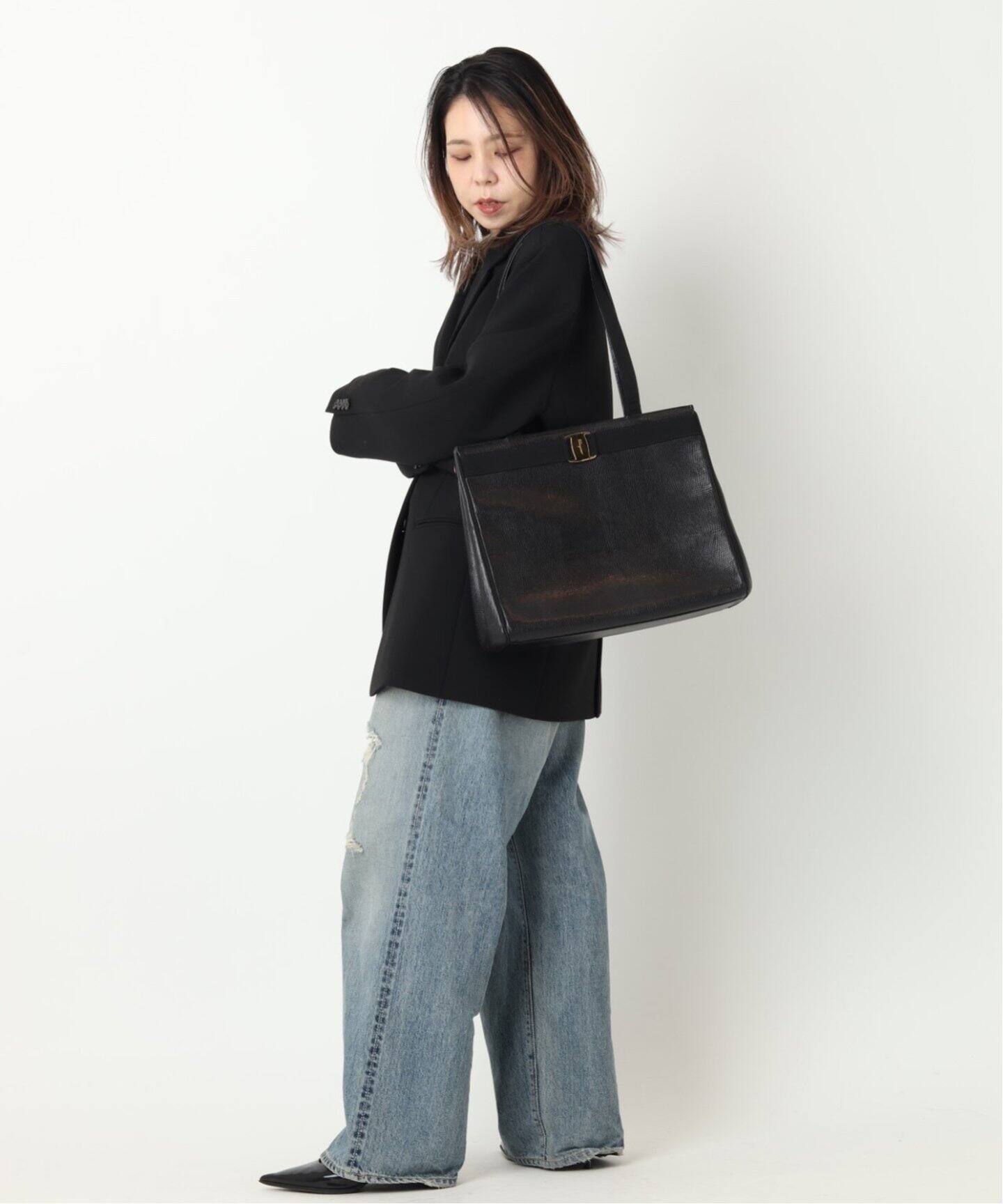 VINTAGE FERRAGAMO/フェラガモ】 Vara トートバッグ（トートバッグ 