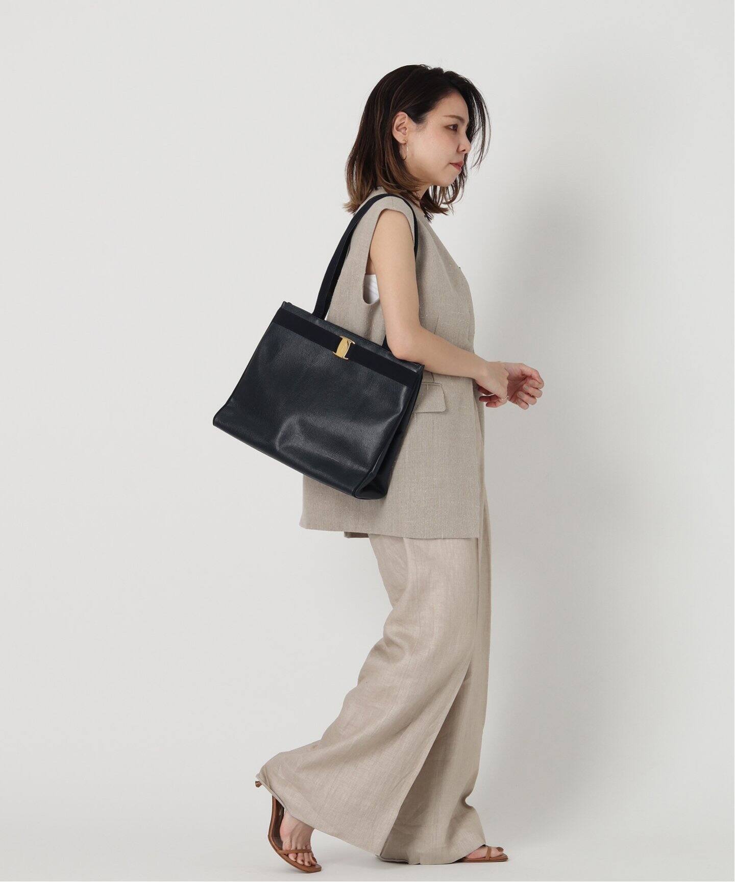 VINTAGE FERRAGAMO/フェラガモ】 Vara トートバッグ（トートバッグ  