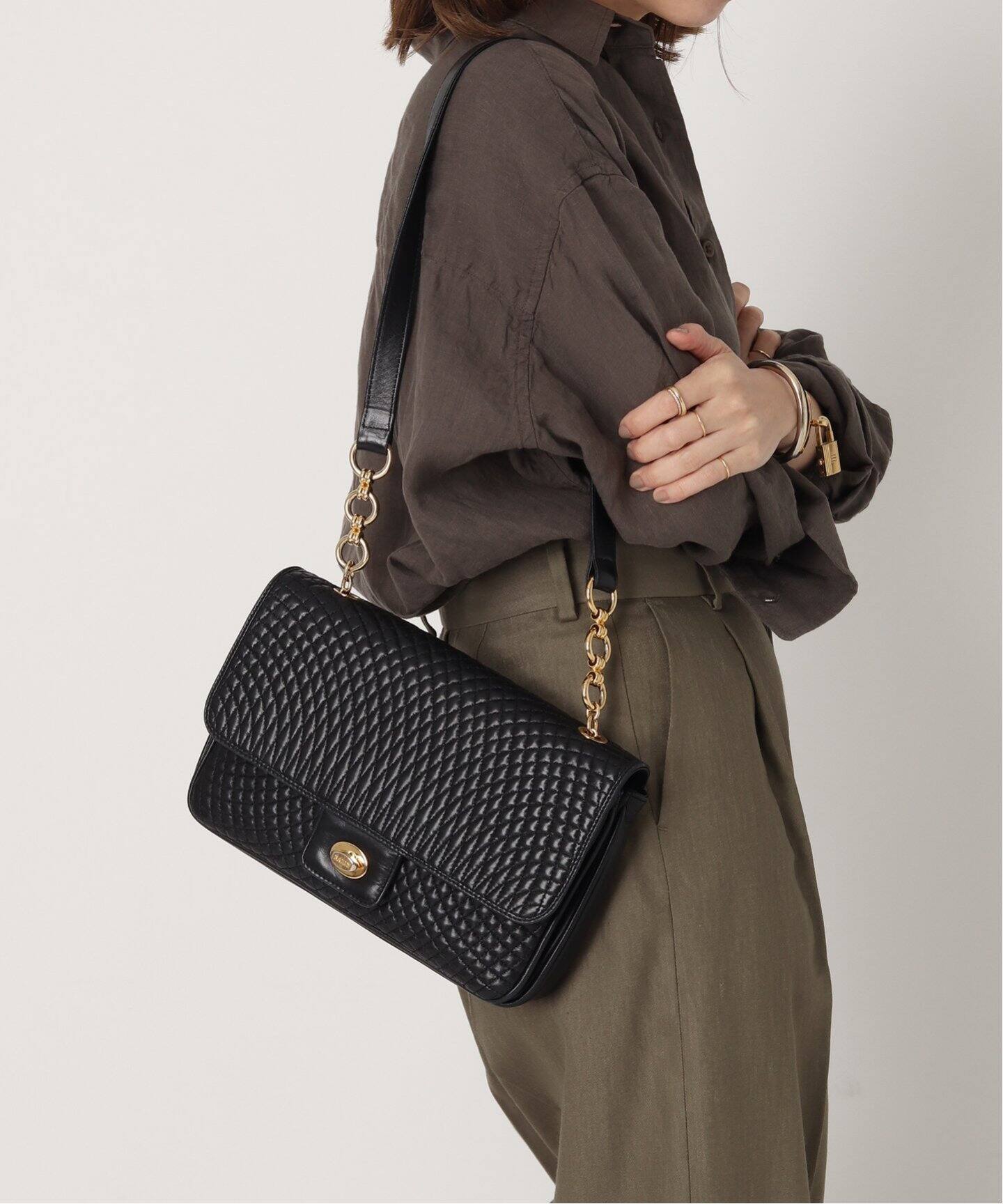 BALLY vintage イタリア製 シリンドリカル レザー ショルダーバッグ