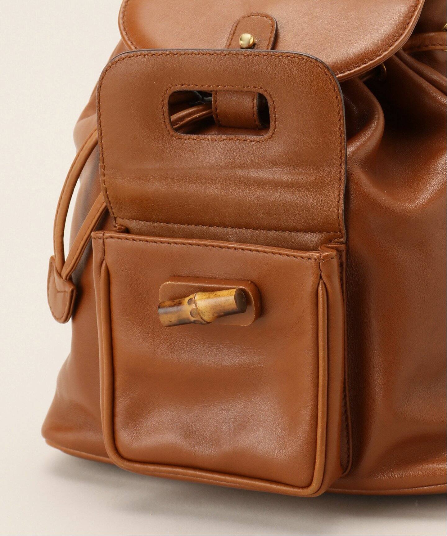 VINTAGE GUCCI/グッチ】Bamboo Backpack s（バックパック／リュック 