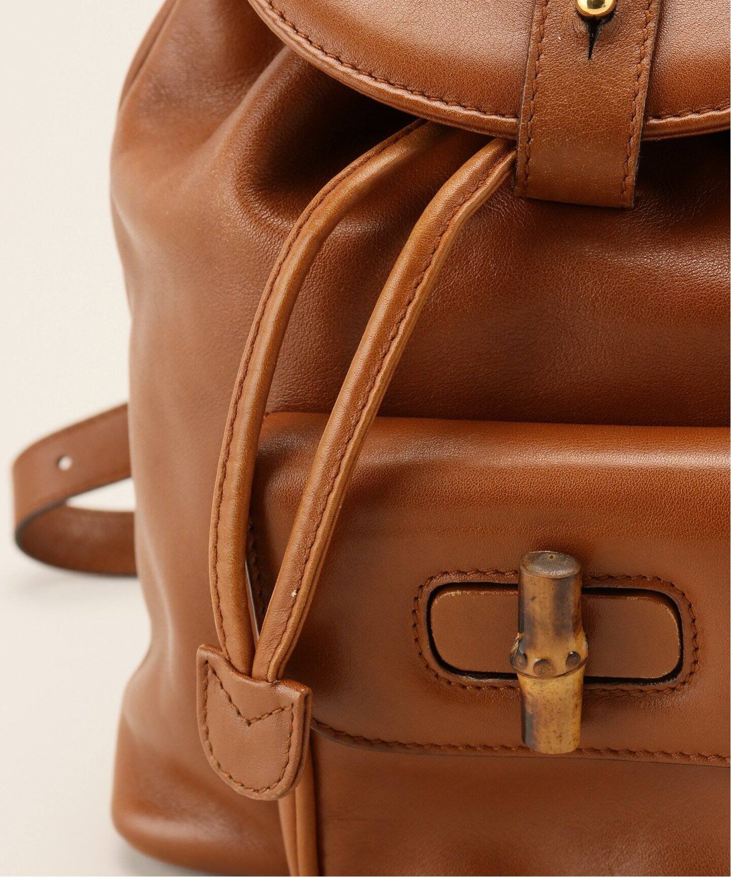 VINTAGE GUCCI/グッチ】Bamboo Backpack s（バックパック／リュック  