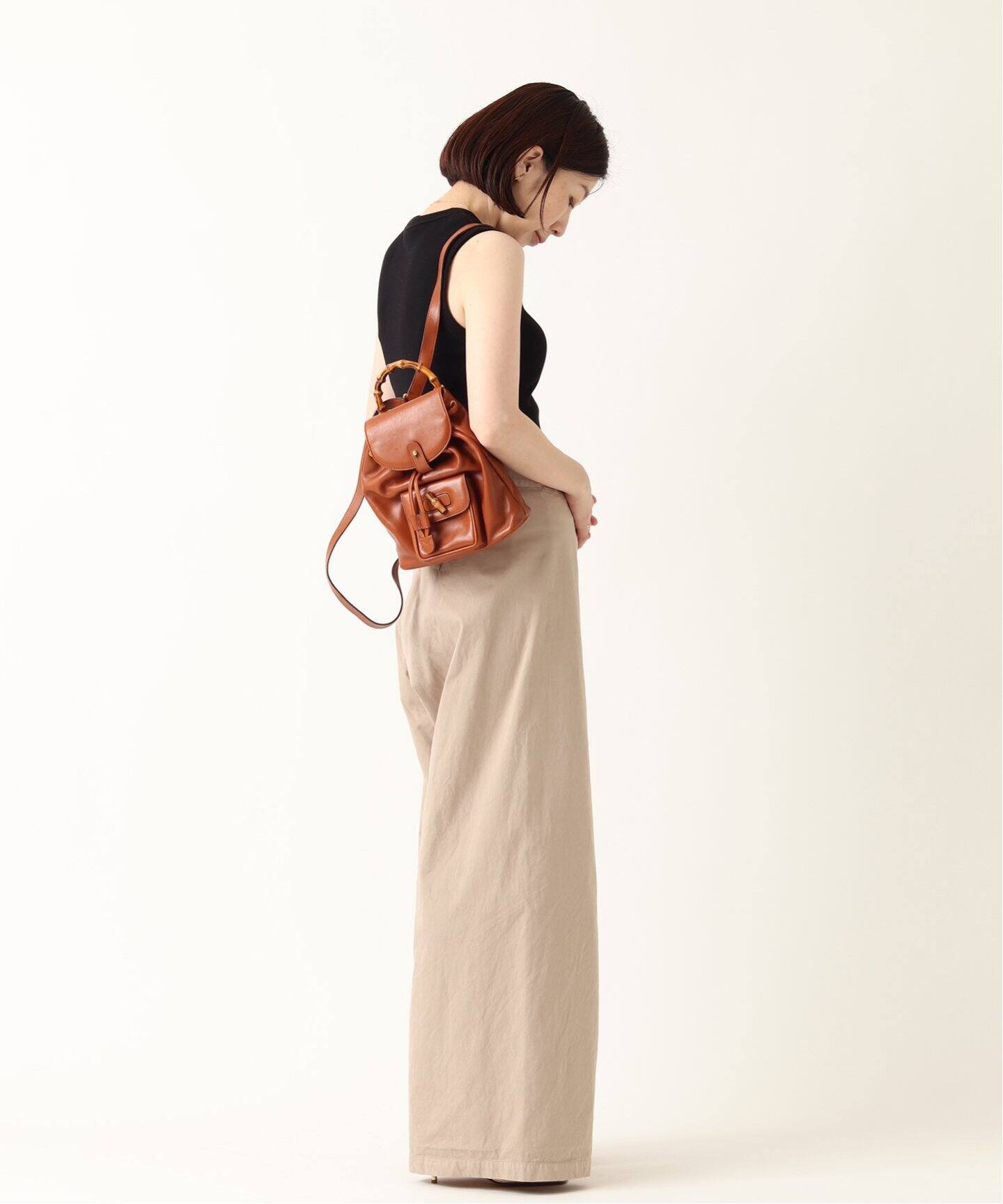 VINTAGE GUCCI/グッチ】Bamboo Backpack s（バックパック／リュック 