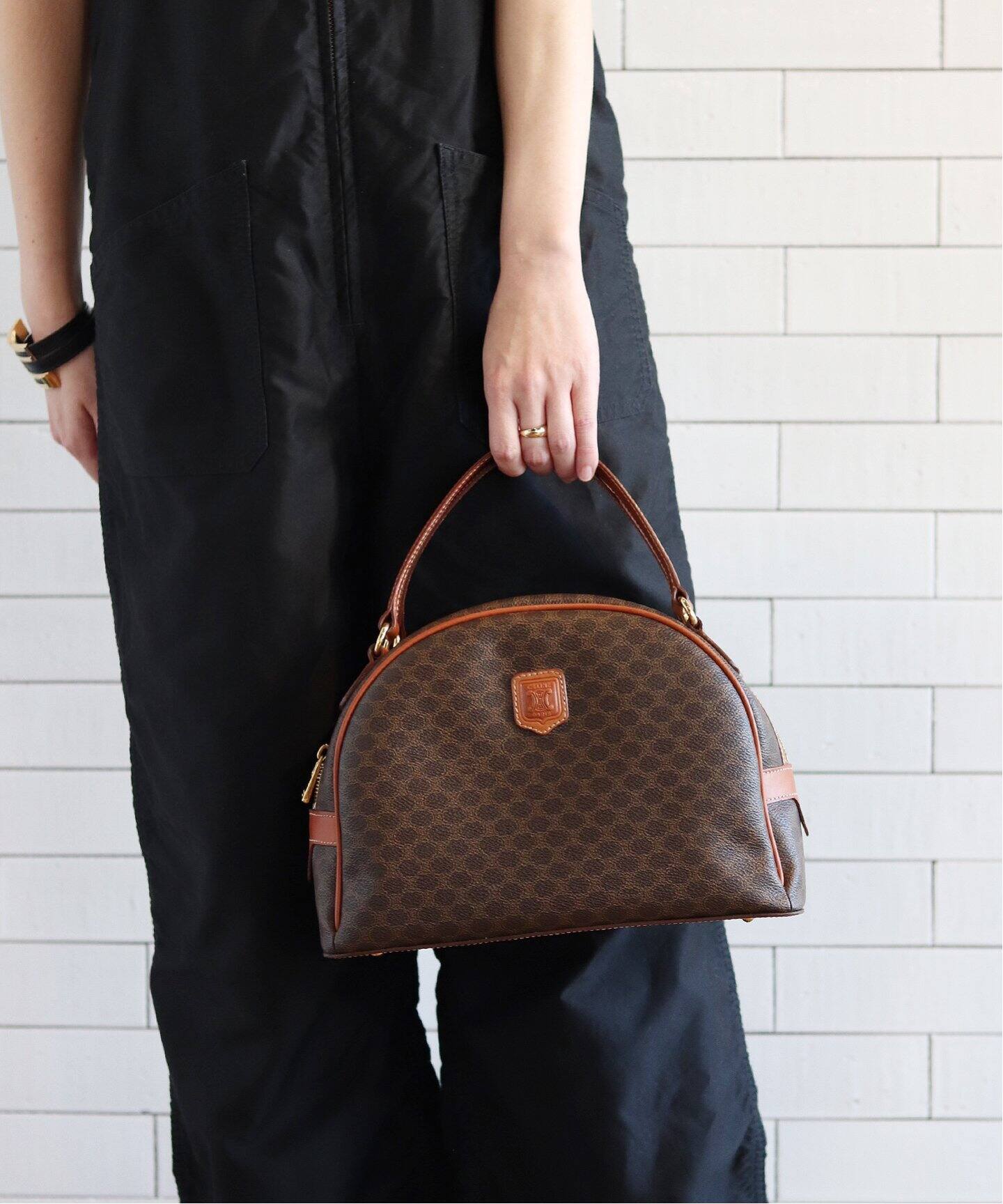 VINTAGE CELINE/セリーヌ】マカダムハンドバッグ（ハンドバッグ  