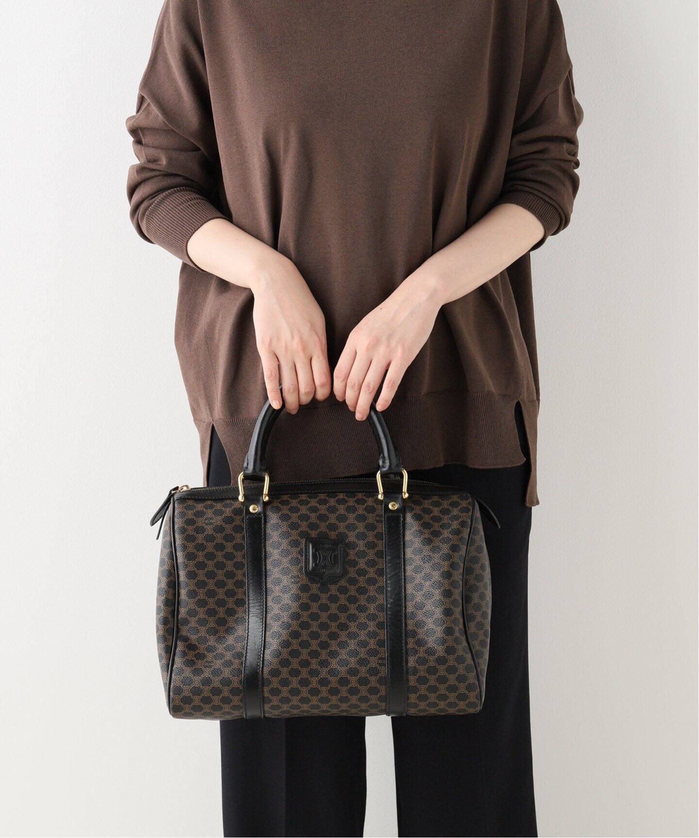 AKH04 セリーヌ マカダム ボストンバッグ トリオンフ（VINTAGE CELINE 