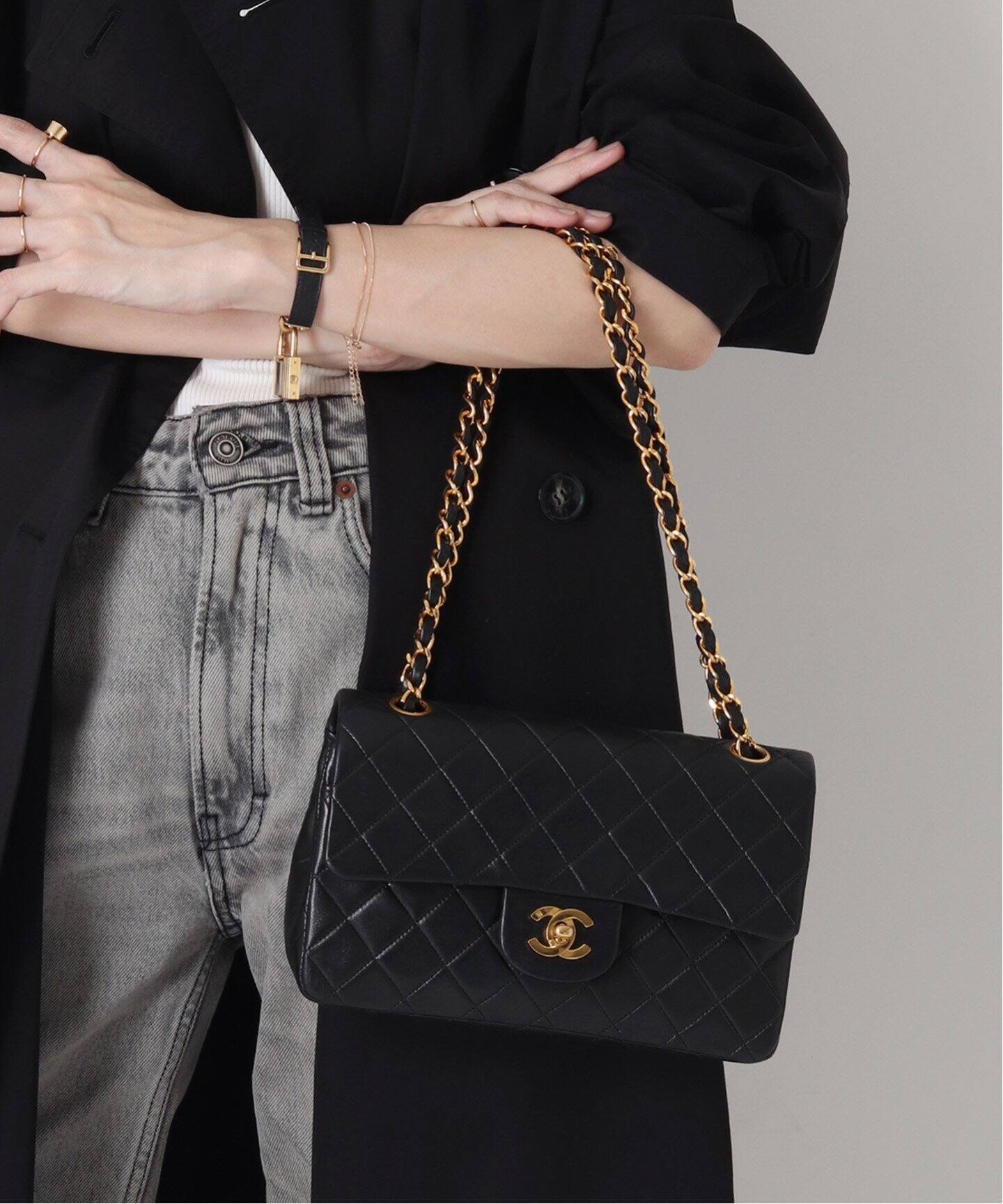 VINTAGE CHANEL/シャネル】マトラッセチェーンショルダーバッグ 23 