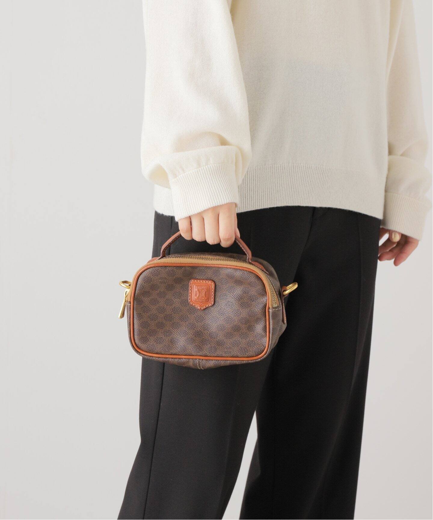 VINTAGE CELINE/セリーヌ】マカダムミニ2wayバッグ（ショルダーバッグ  