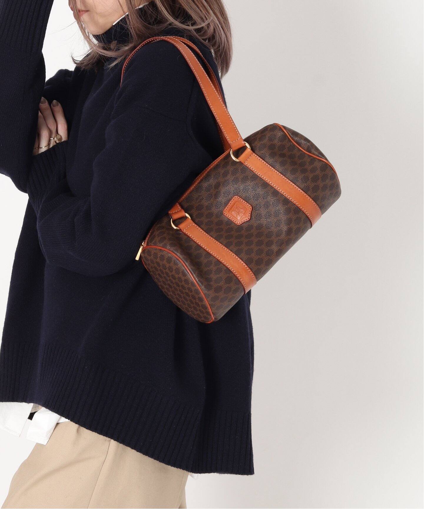 VINTAGE CELINE/セリーヌ】マカダムミニボストンバッグ（ボストン  