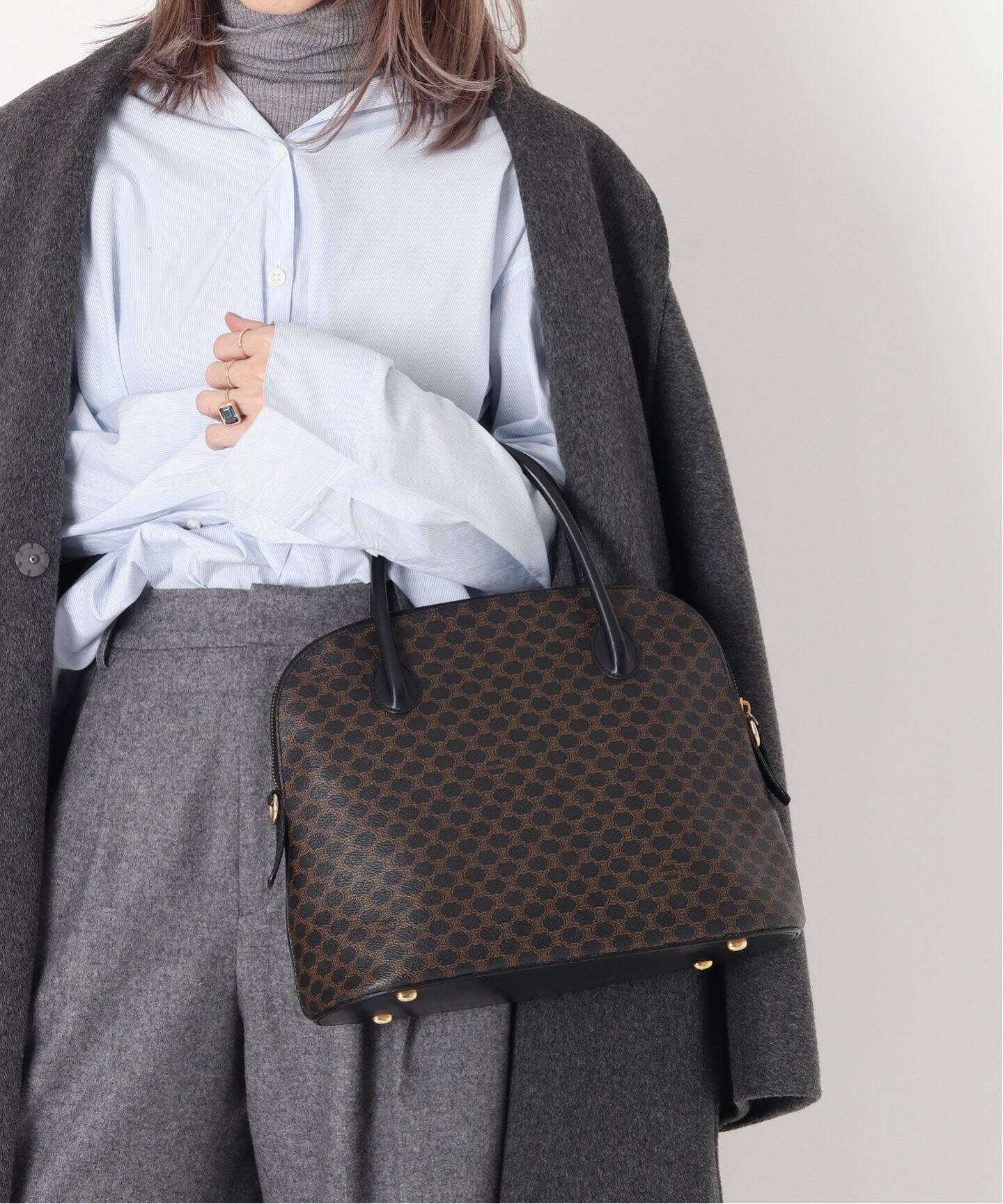 VINTAGE CELINE/セリーヌ】マカダムボリード型バッグ 30（ハンドバッグ 