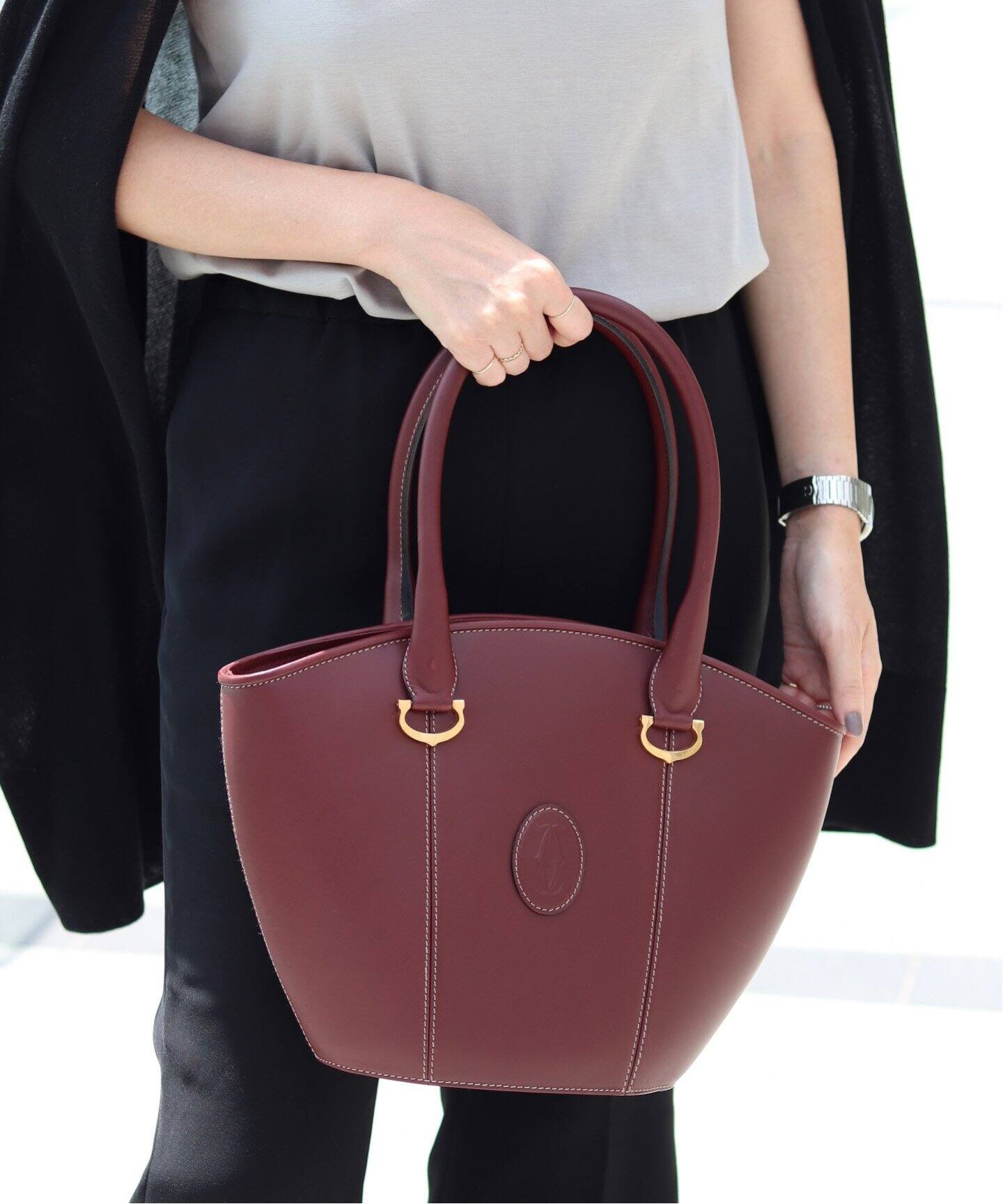 良品 Cartier カルティエ マストライン レザー トート ショルダー  