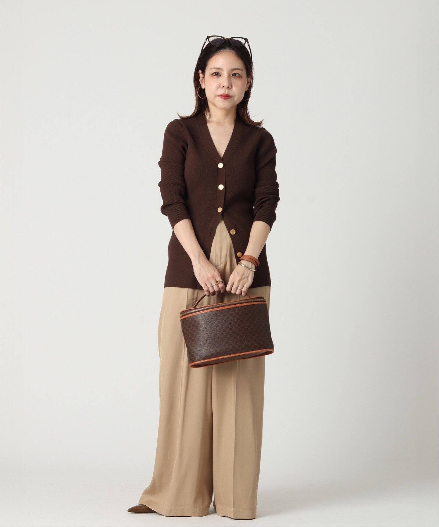 VINTAGE CELINE/セリーヌ】マカダム バニティバッグ（ハンドバッグ 