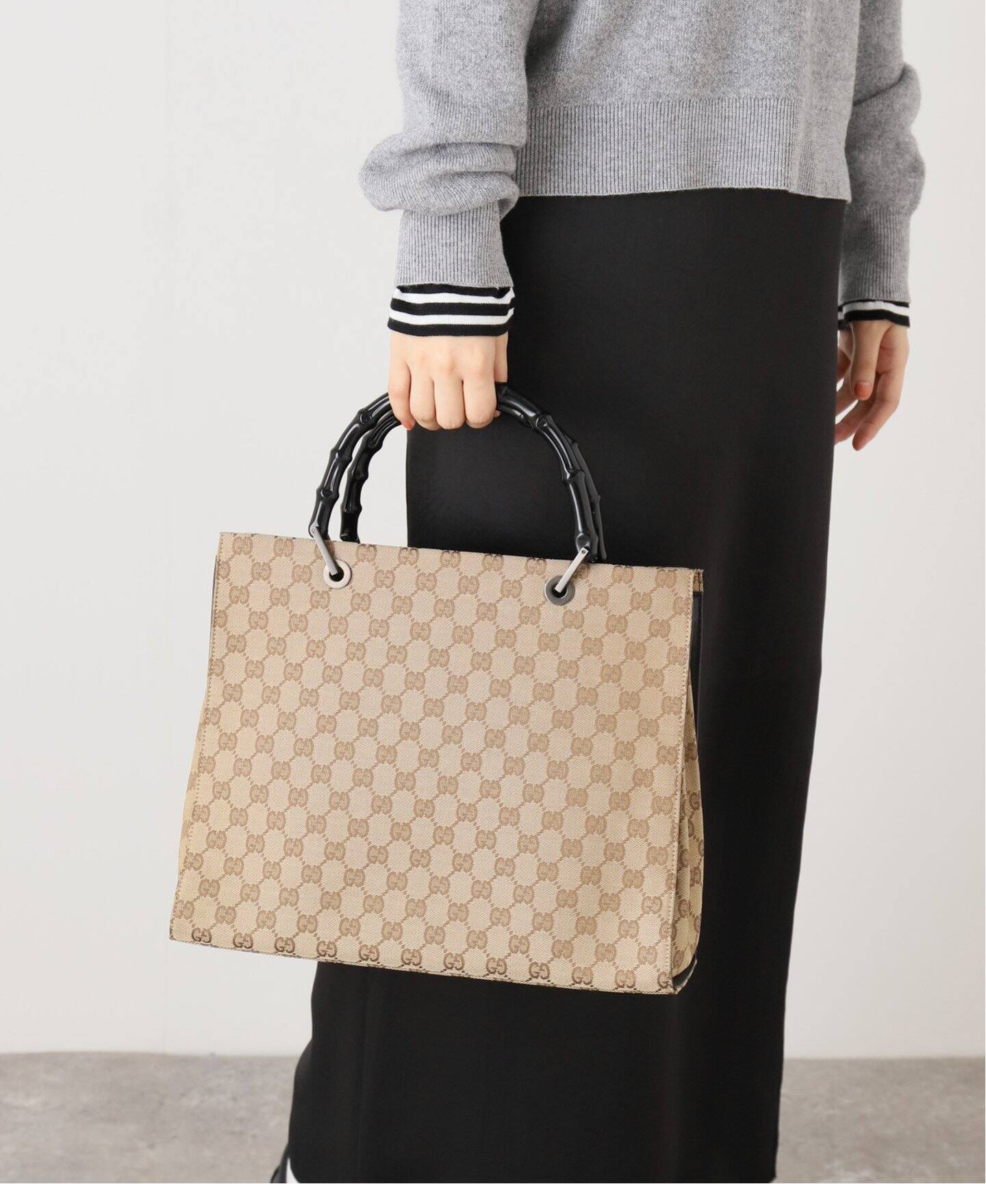 VINTAGE GUCCI/グッチ】Bamboo ggトートバッグ（トートバッグ 