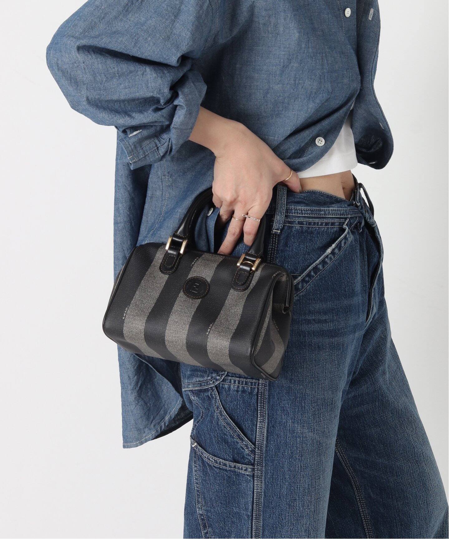 VINTAGE FENDI/フェンディ】Pequin ミニボストンバッグ（ボストン  