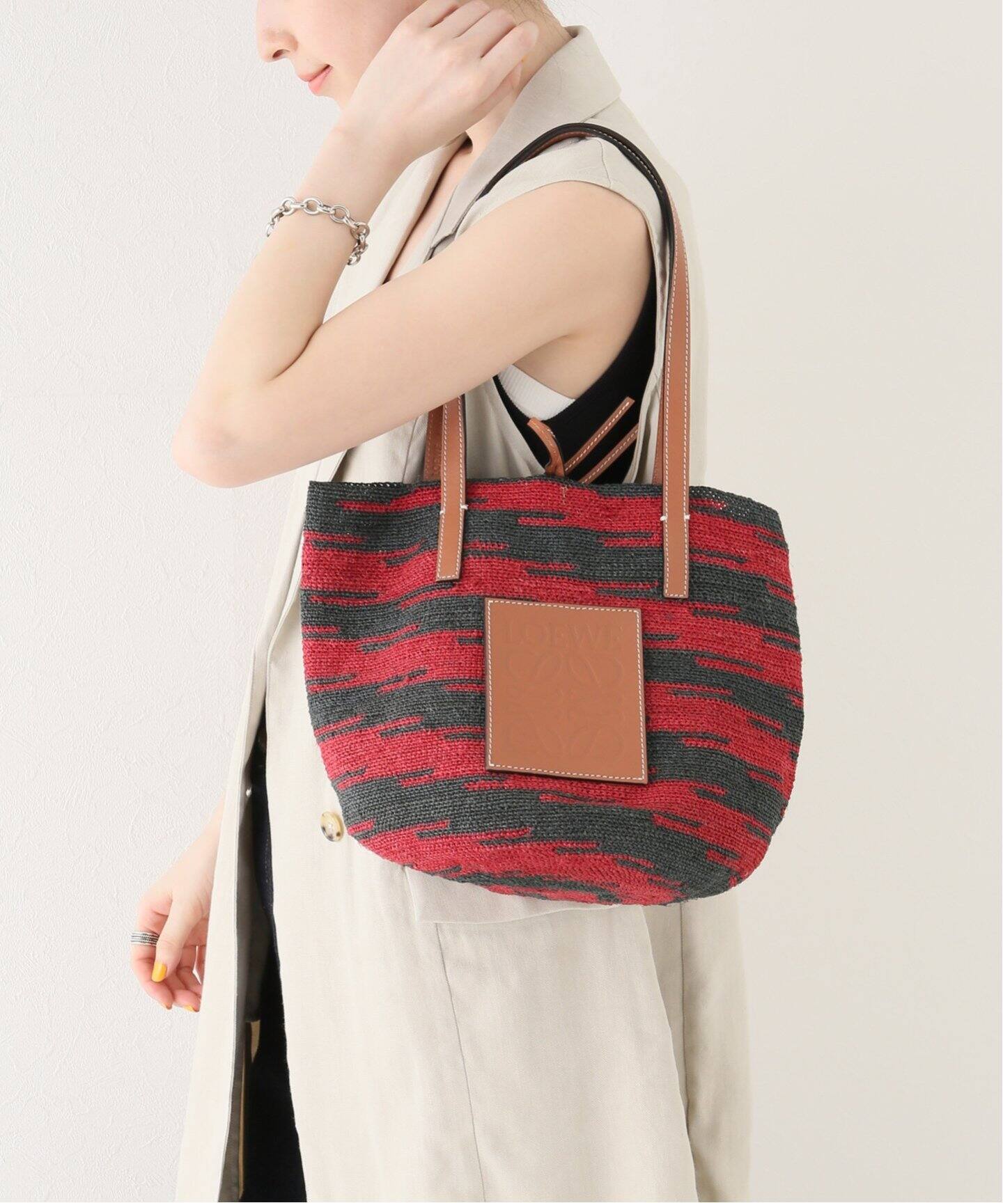 VINTAGE LOEWE/ロエベ】Shigra Badket bag（トートバッグ 