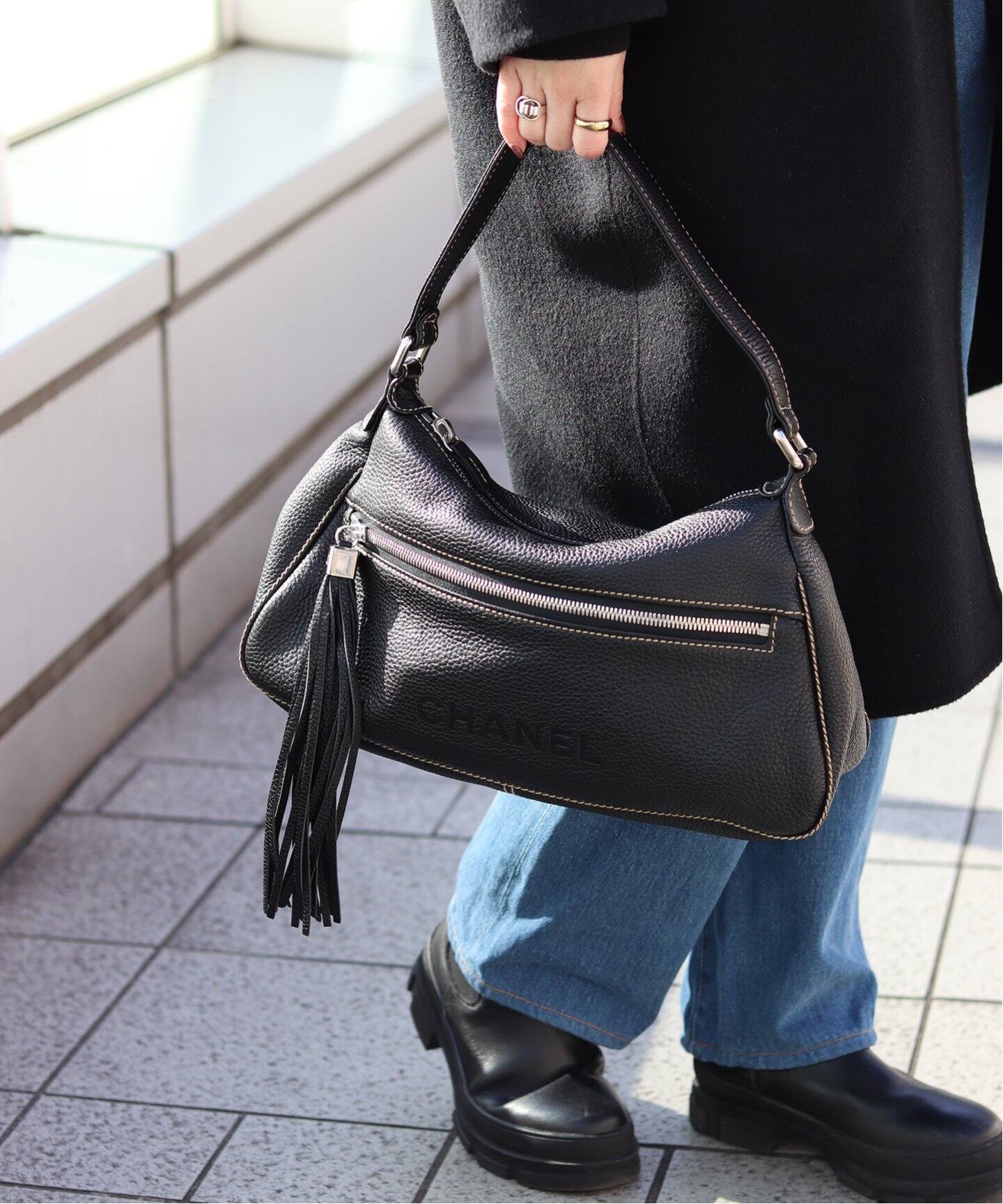 VINTAGE CHANEL タッセルセミショルダーバッグ（ショルダーバッグ  