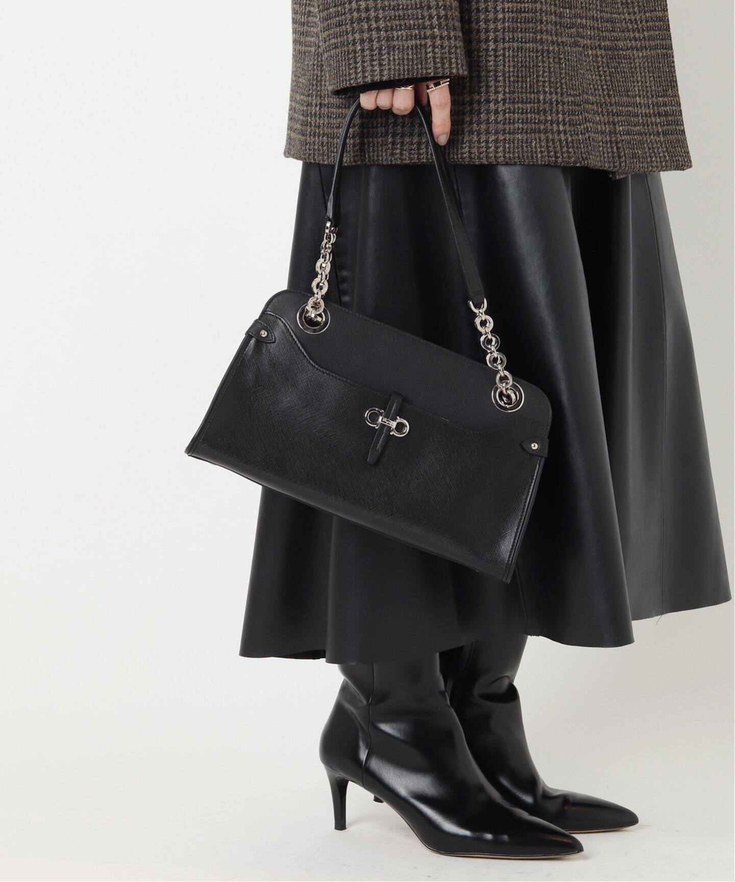 VINTAGE FERRAGAMO Gantini セミショルダーバッグ（ショルダーバッグ 