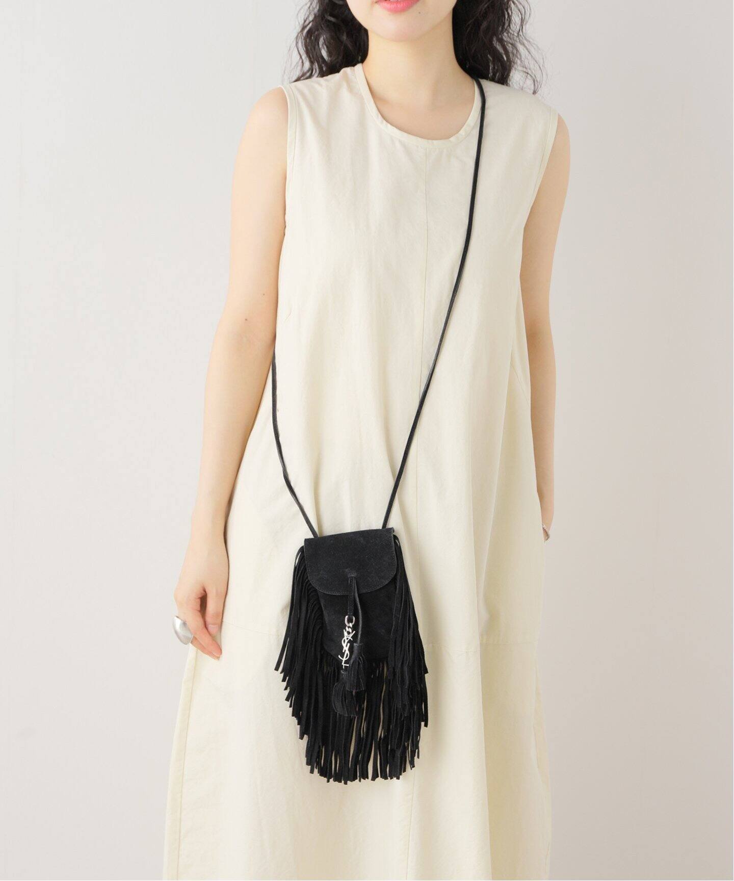 VINTAGE SAINT LAURENT/サンローラン】フリンジショルダーバッグ  