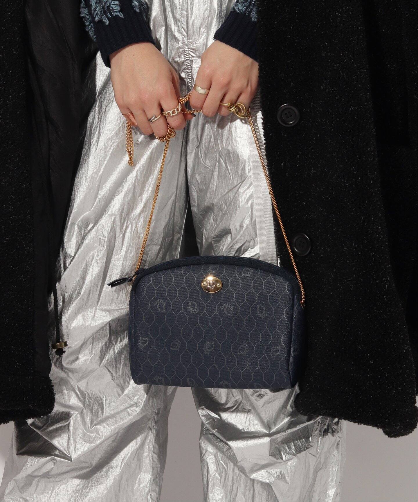 VINTAGE DIOR/ディオール】ミニチェーンショルダーバッグ（ショルダー  