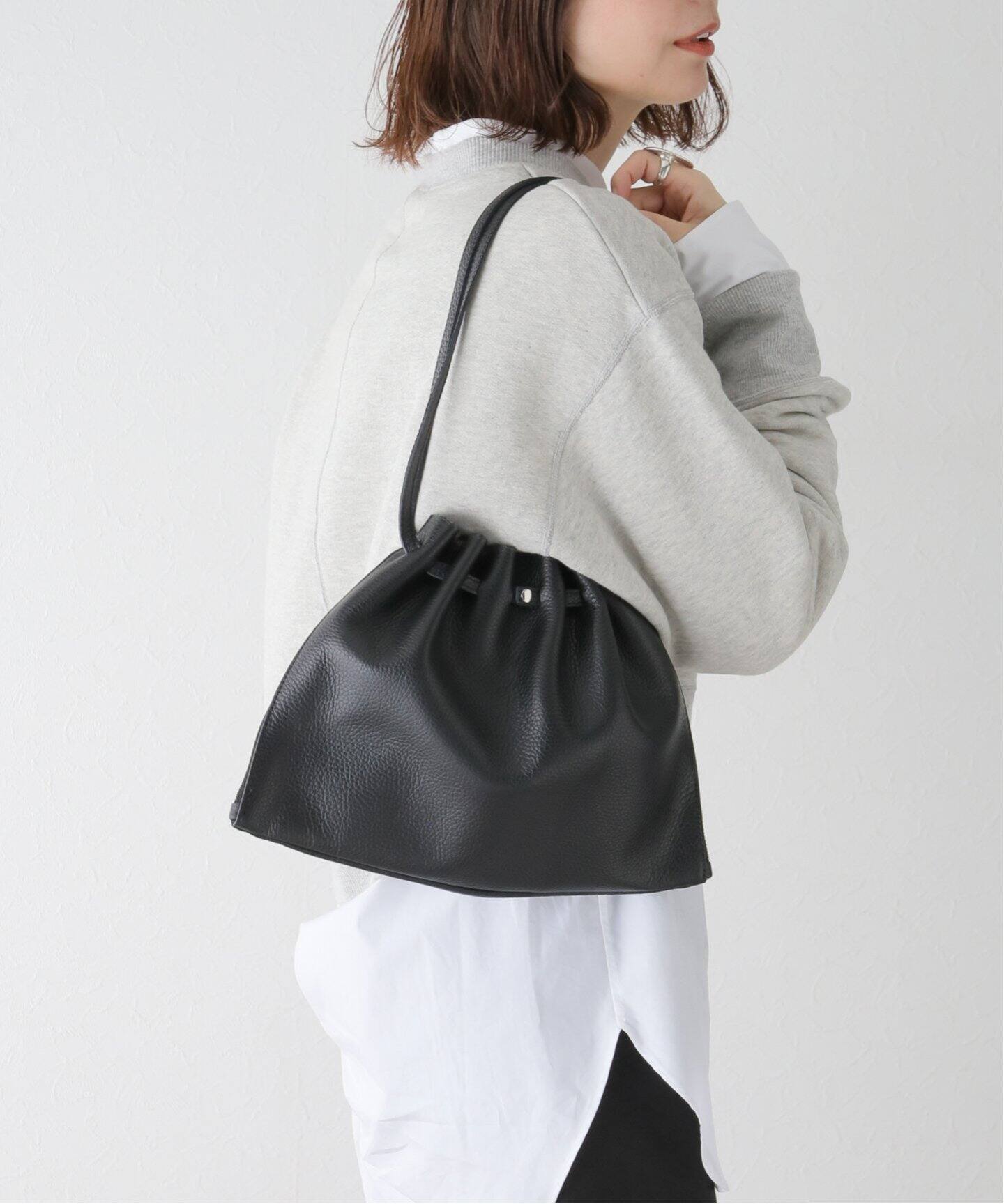 blancle/ ブランクレ】S.LEATHER GATHER BAG（ショルダーバッグ 