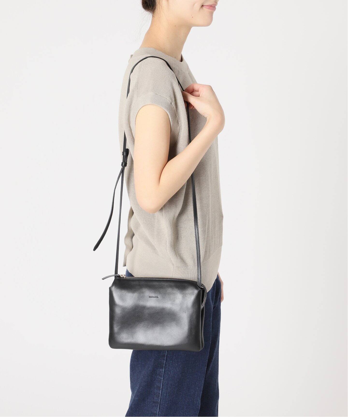 MARLOTA/マルロタ】ZIP POCHETTE / レザージップポシェット 