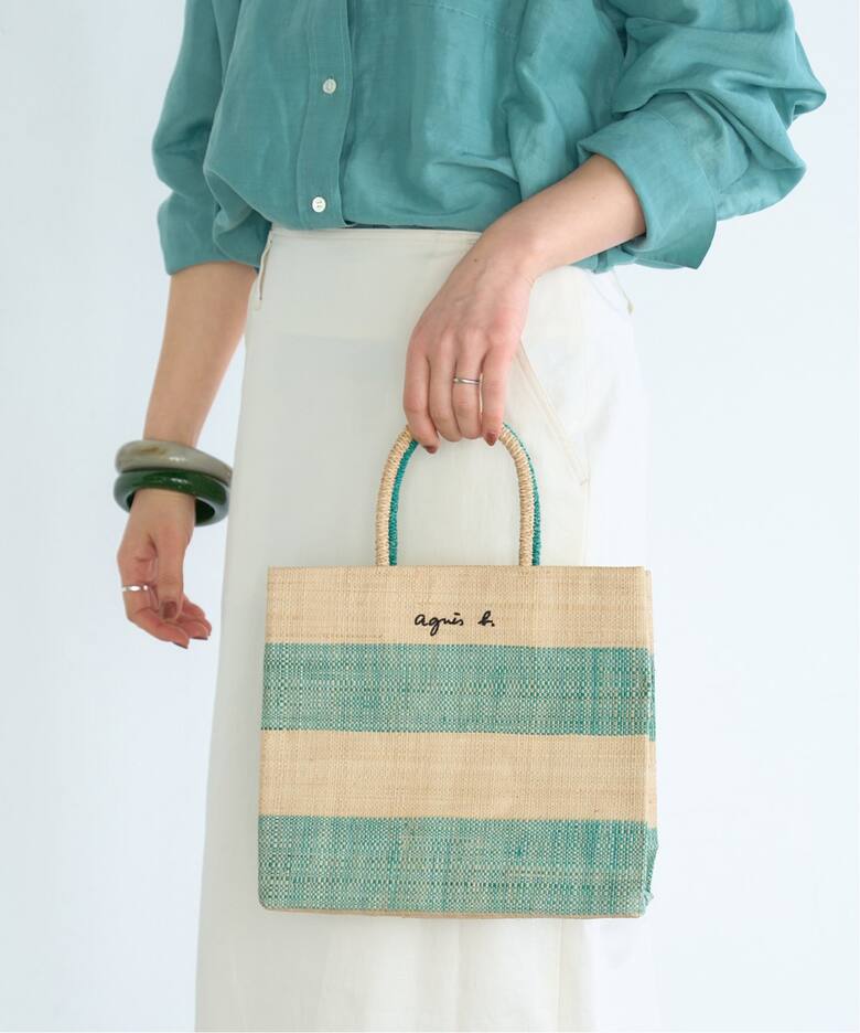 agnes b./アニエス ベー】マダガスカル トートバッグ（トートバッグ  