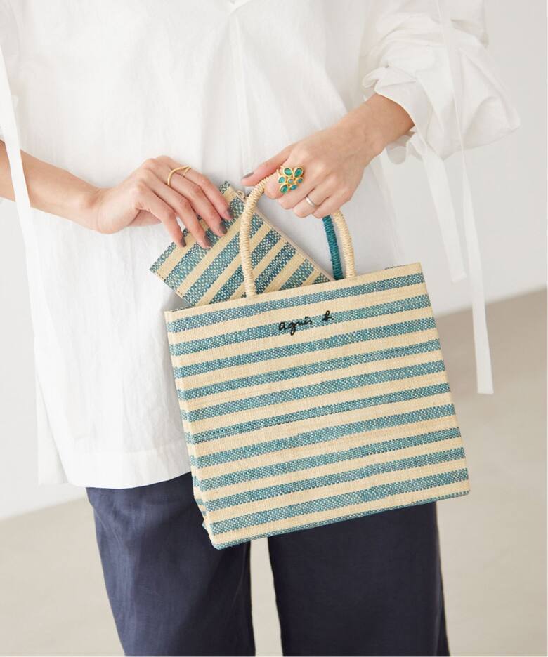 agnes b./アニエス ベー】マダガスカル トートバッグ（トートバッグ  