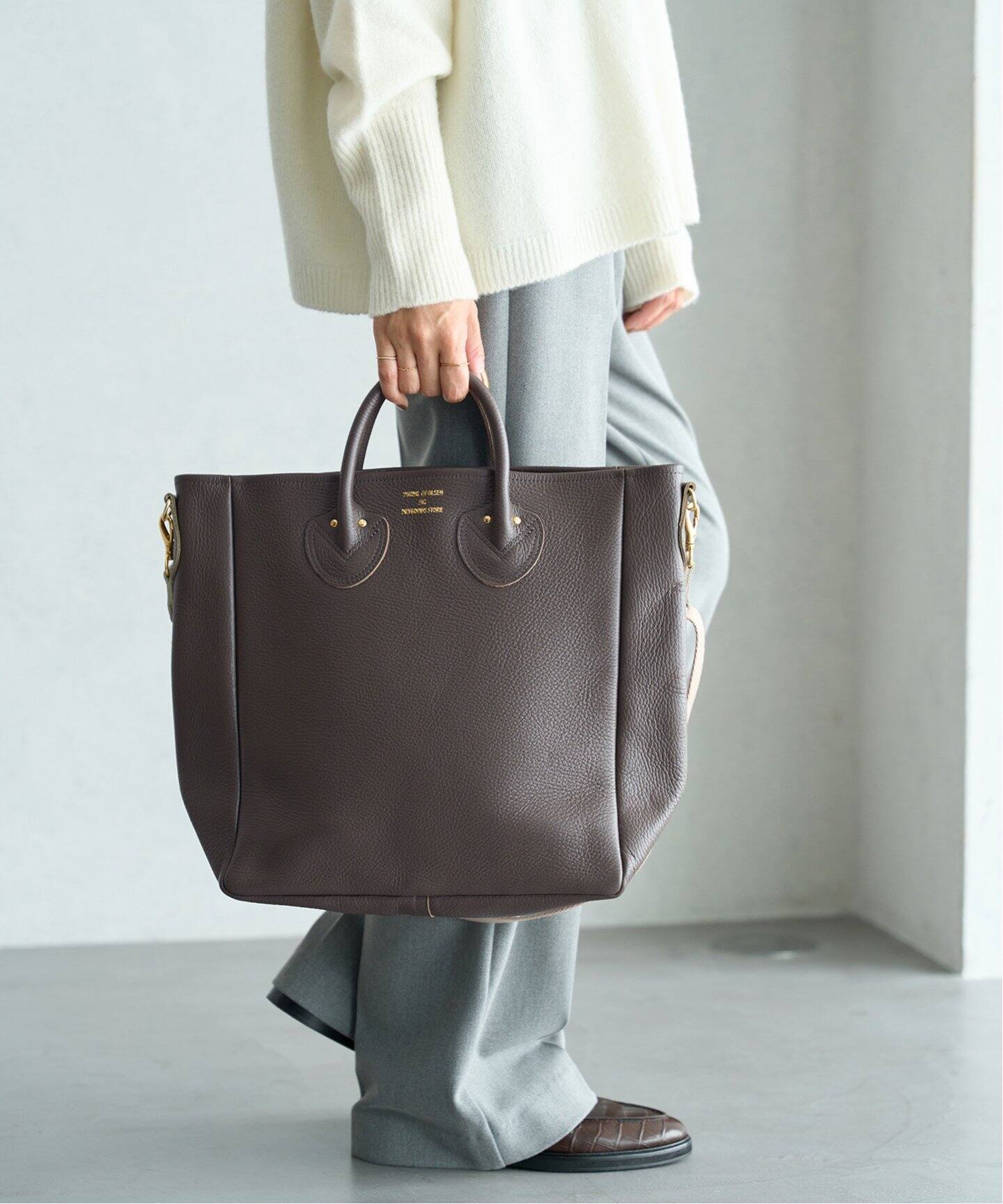 YOUNG&OLSEN/ヤングアンドオルセン】EMBOSSED LEATHER D TOTE M  