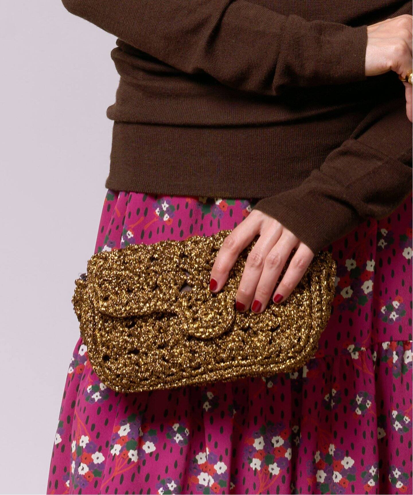 Caterina Bertini/カテリナ ベルティーニ】チェーンショルダーラメ  