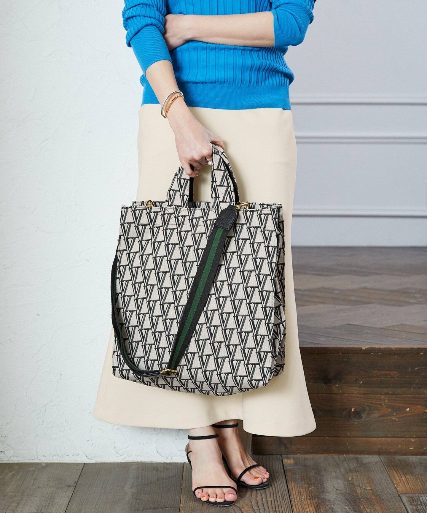 追加》VERMEILモノグラムロゴジャガードトート（トートバッグ  