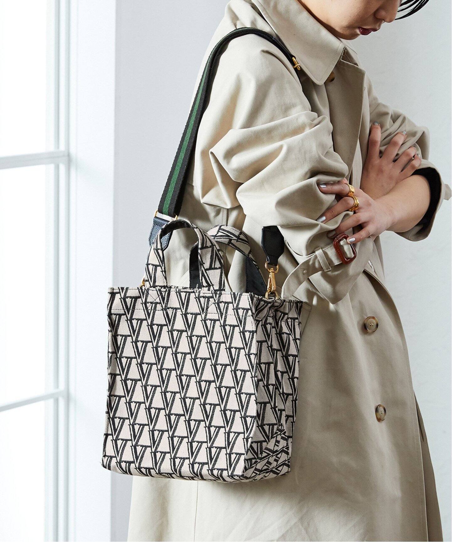 追加》VERMEILモノグラムロゴジャガードトートsmall（ショルダーバッグ  