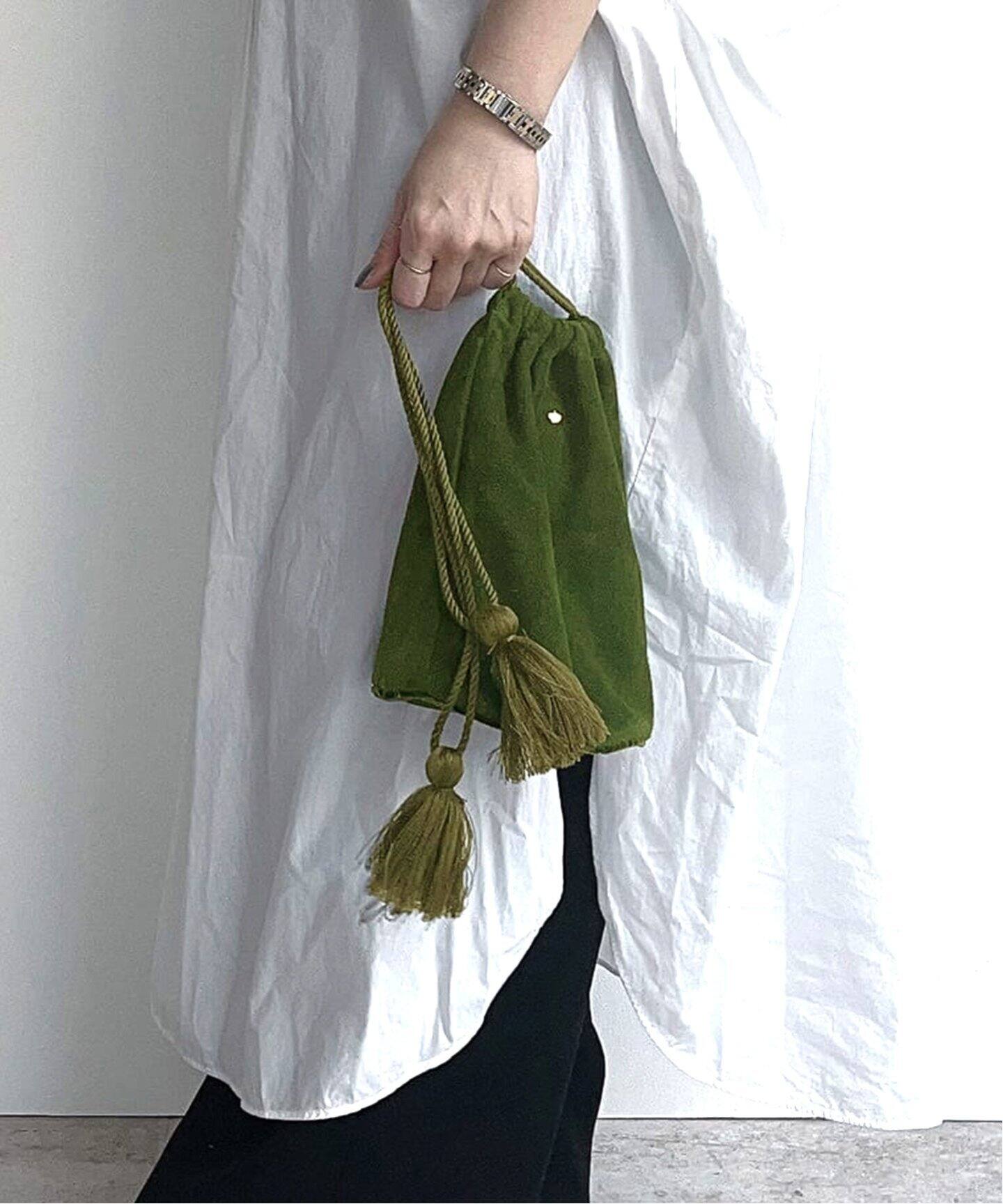R&D.M.Co/オールドマンズテイラー】HERITAGE SUEDE TASSEL STRING BAG 