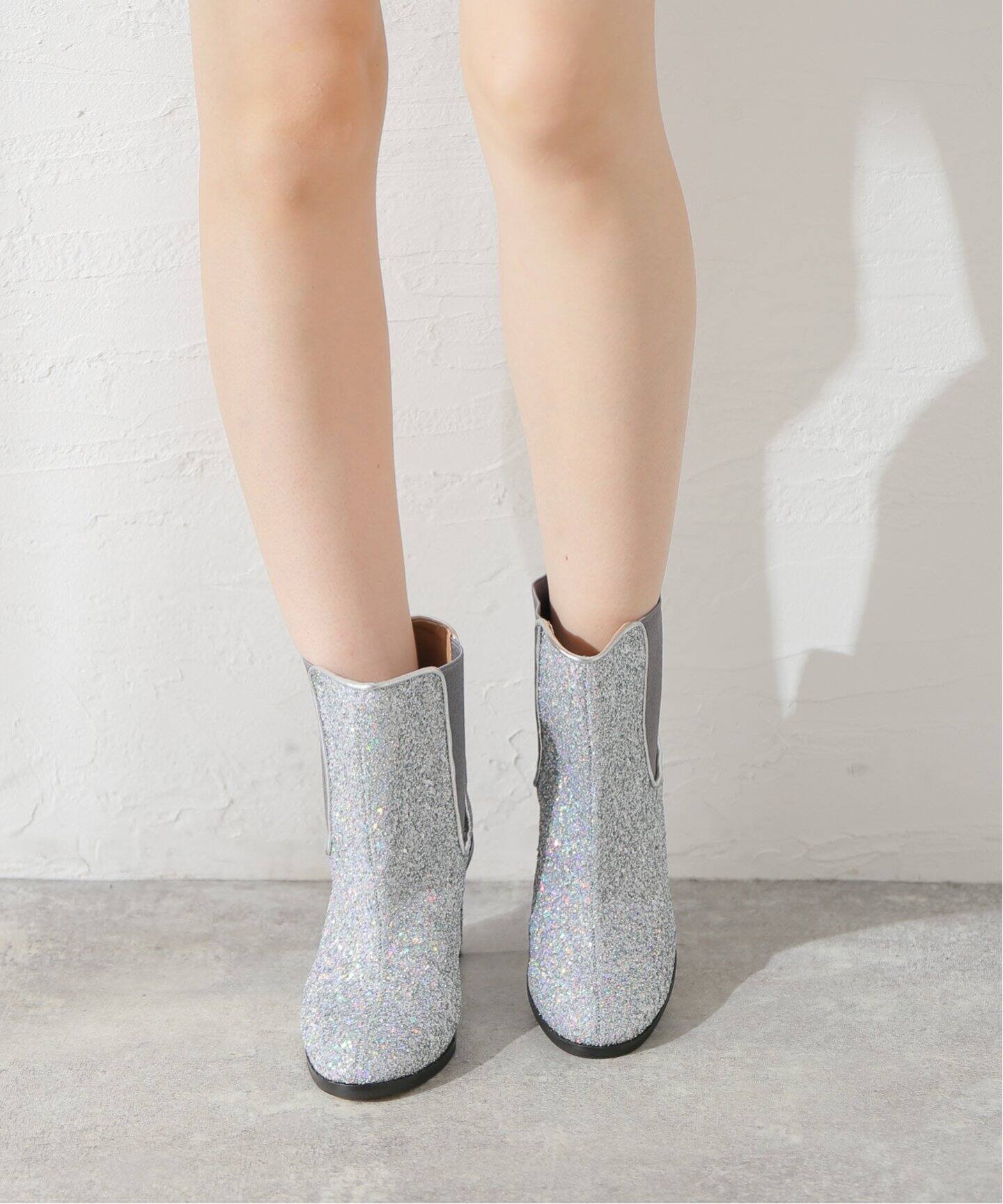 C ME/シー ミィ】Sequin Wide ブーツ（ブーティ・ショートブーツ  