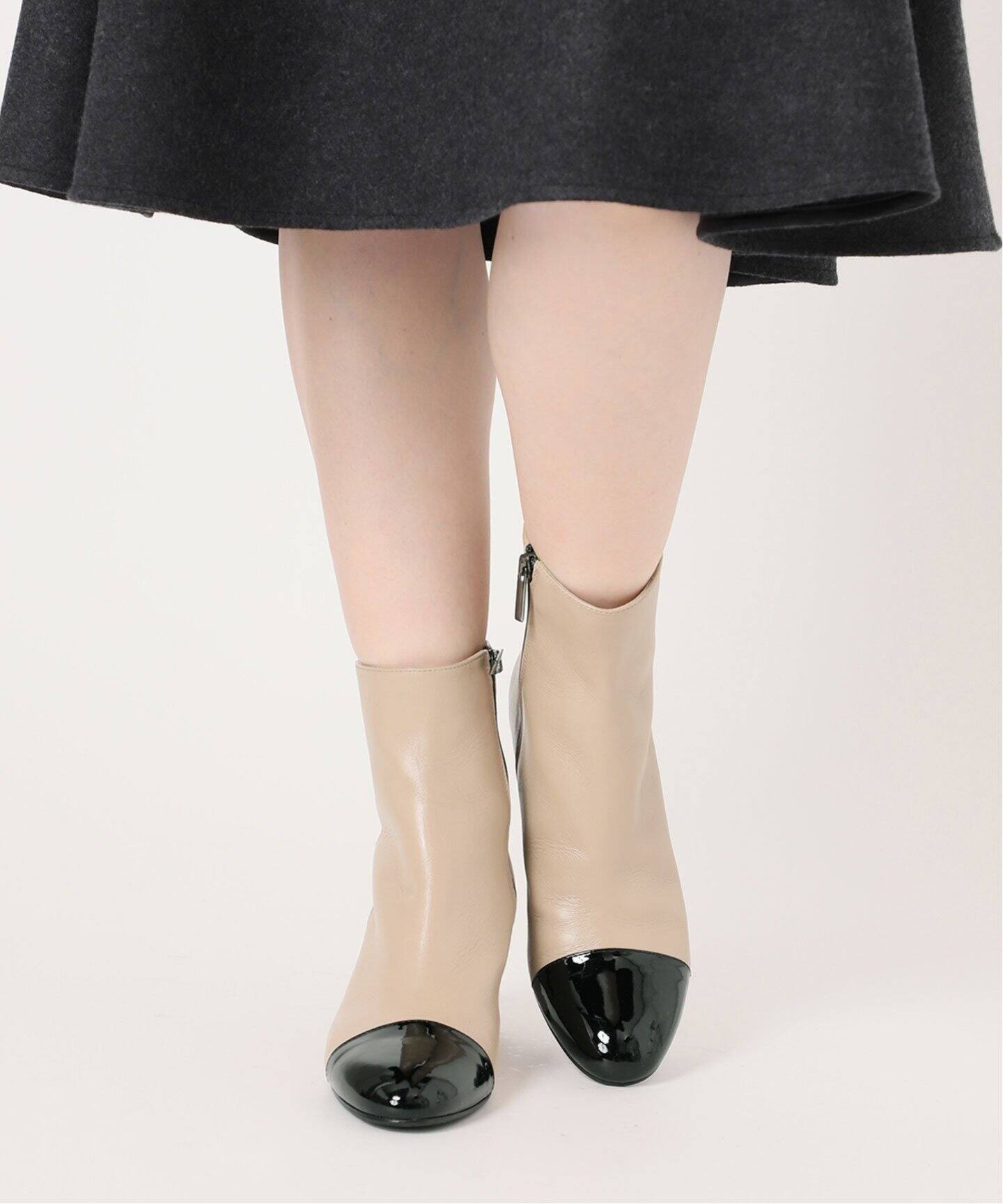 FABIO RUSCONI/ファビオ ルスコーニ】バイカラーアンクルブーツ  