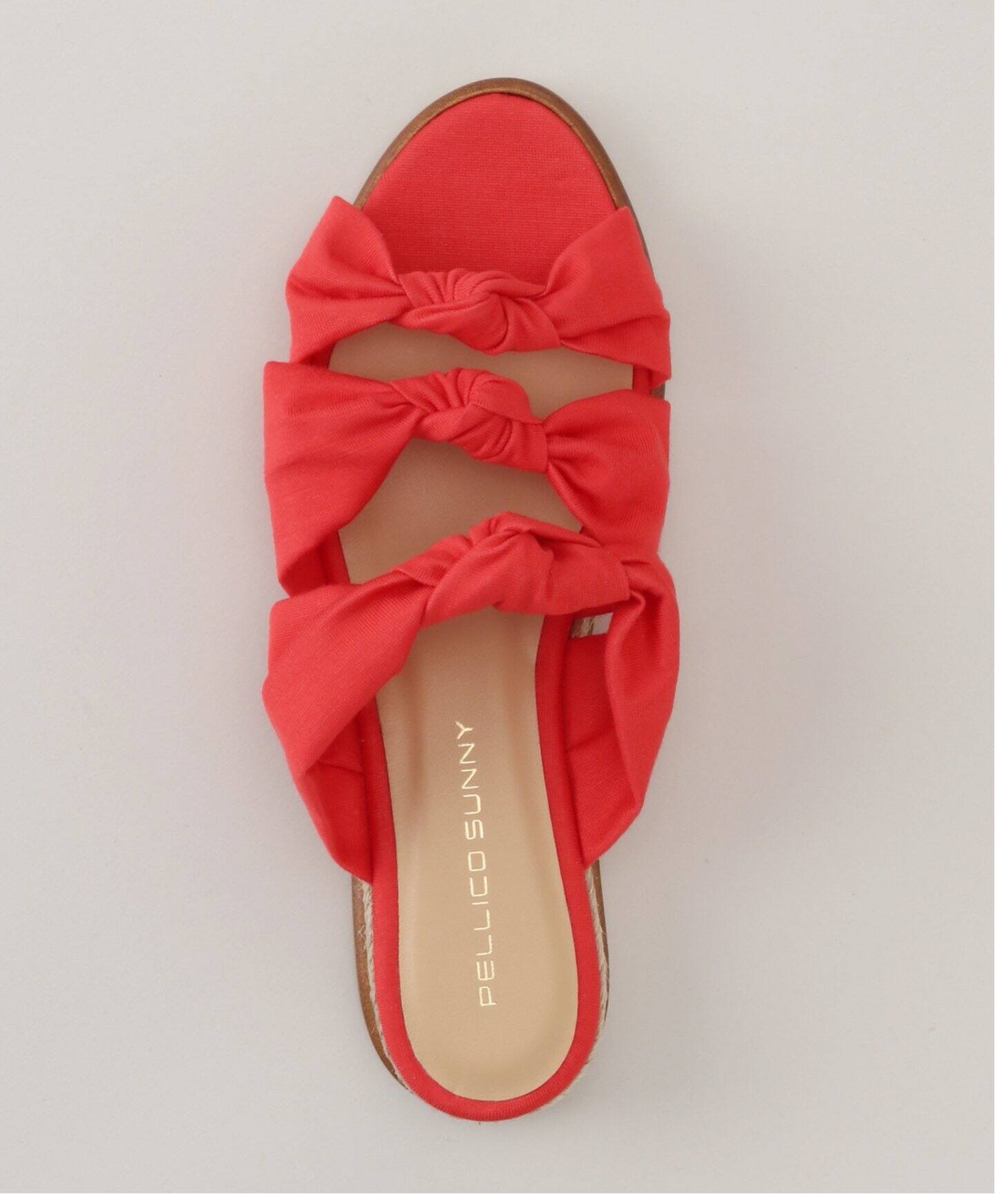 PELLICO SUNNYペリーコ ピンクオレンジ スエード コルクサンダル37 梳かし 