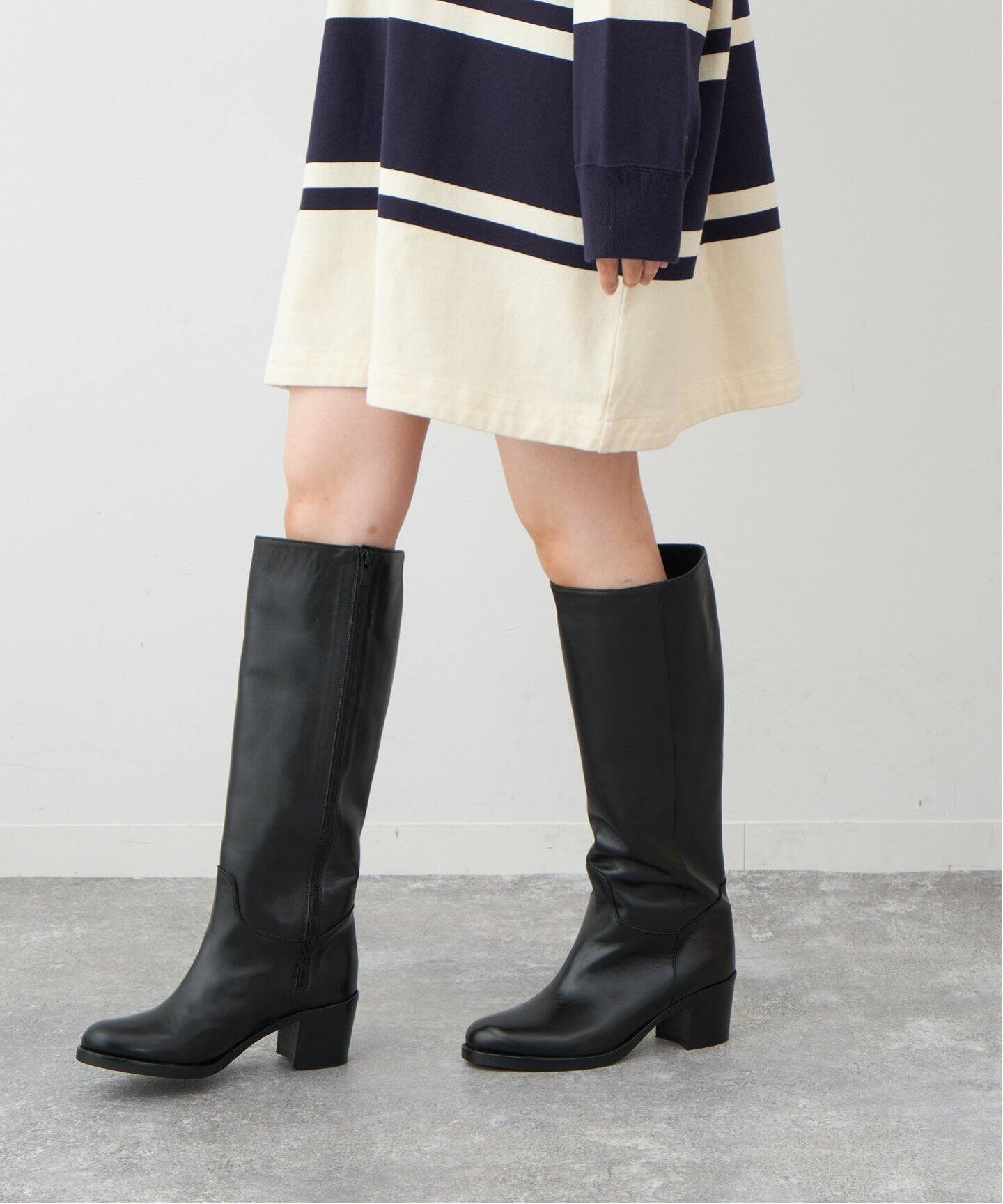 CORSO ROMA 9/コルソローマノーヴェ】 Chunky Heel ロングブーツ 