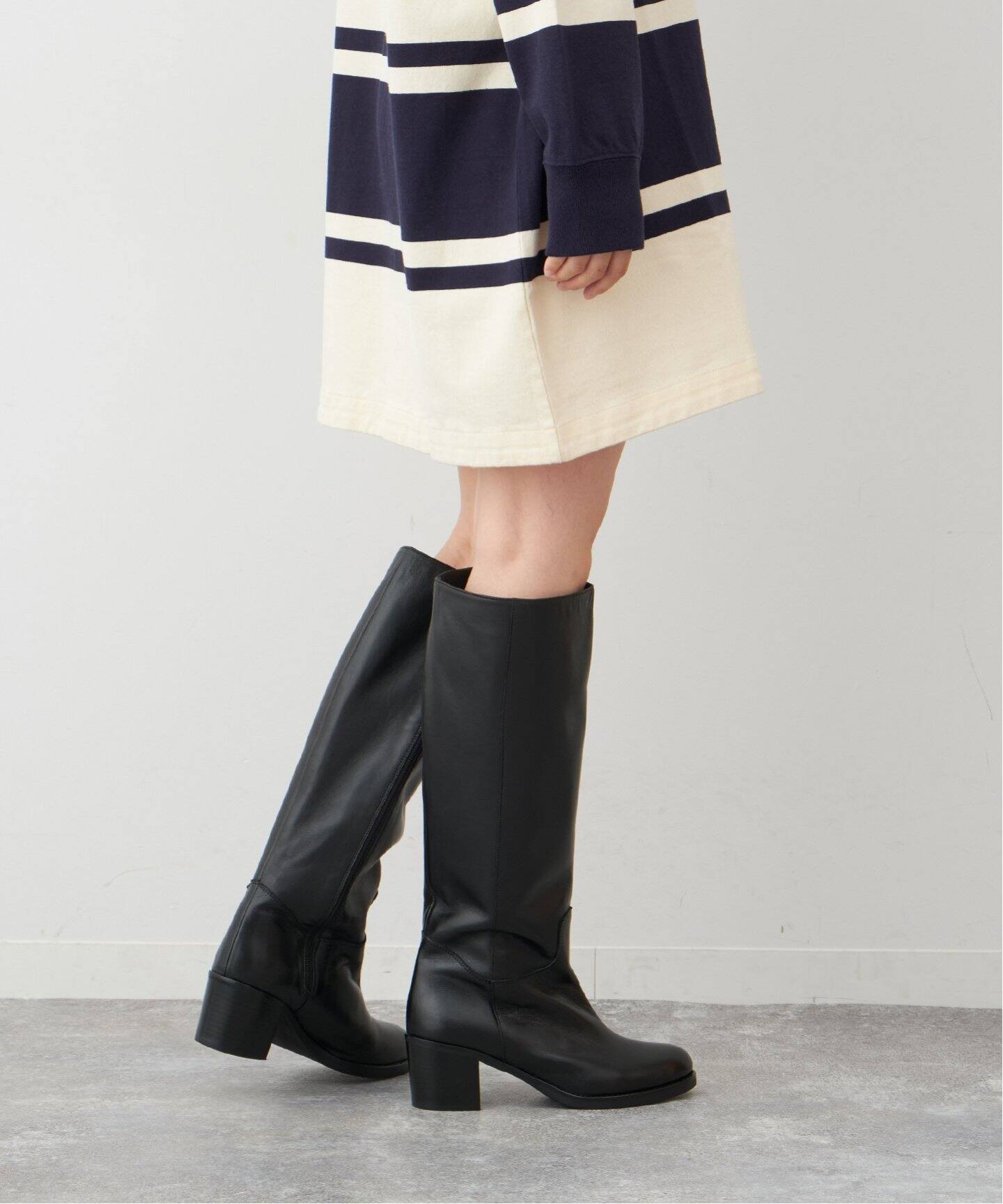 CORSO ROMA 9/コルソローマノーヴェ】 Chunky Heel ロングブーツ  