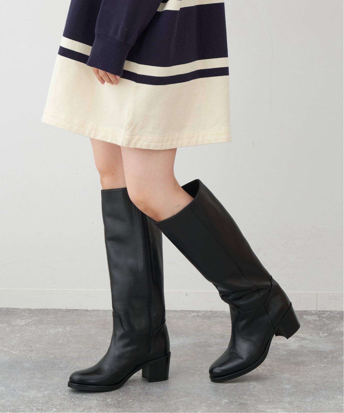 CORSO ROMA 9/コルソローマノーヴェ】 Chunky Heel ロングブーツ 