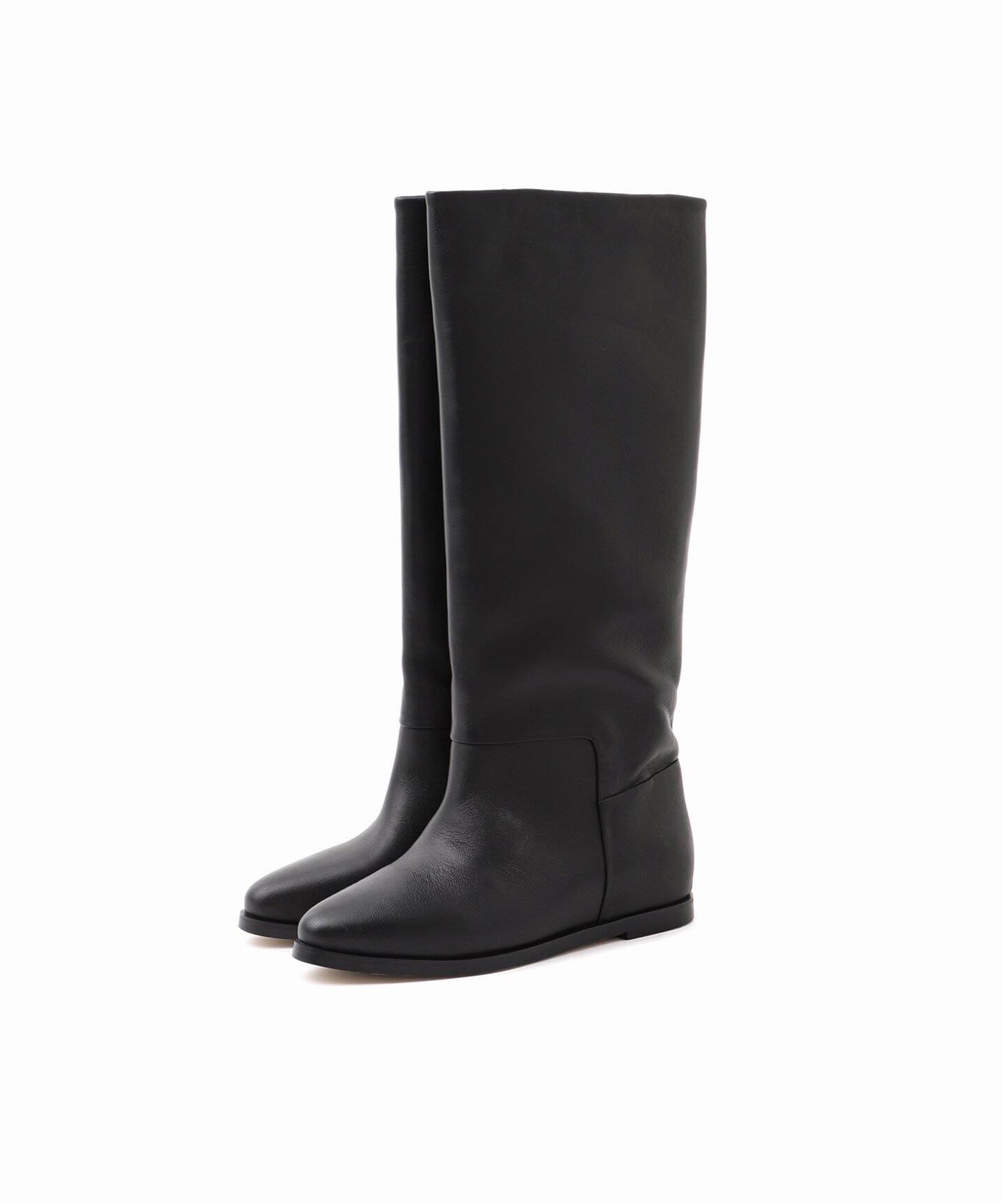 別注》【VINILO/ヴィニーロ】WEDGE HEEL LONG BOOTS：ロングブーツ 