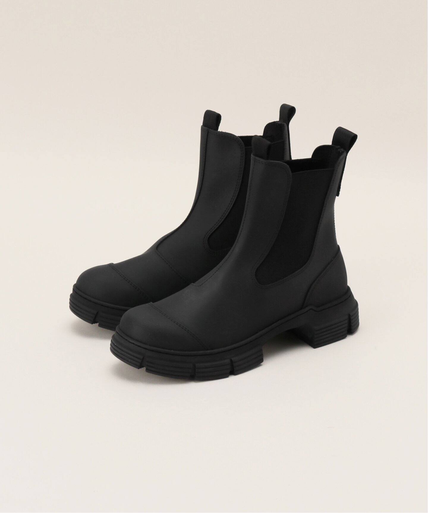 GANNI/ガニー】Recycled Rubber City Boot：ショートブーツ（ブーティ  