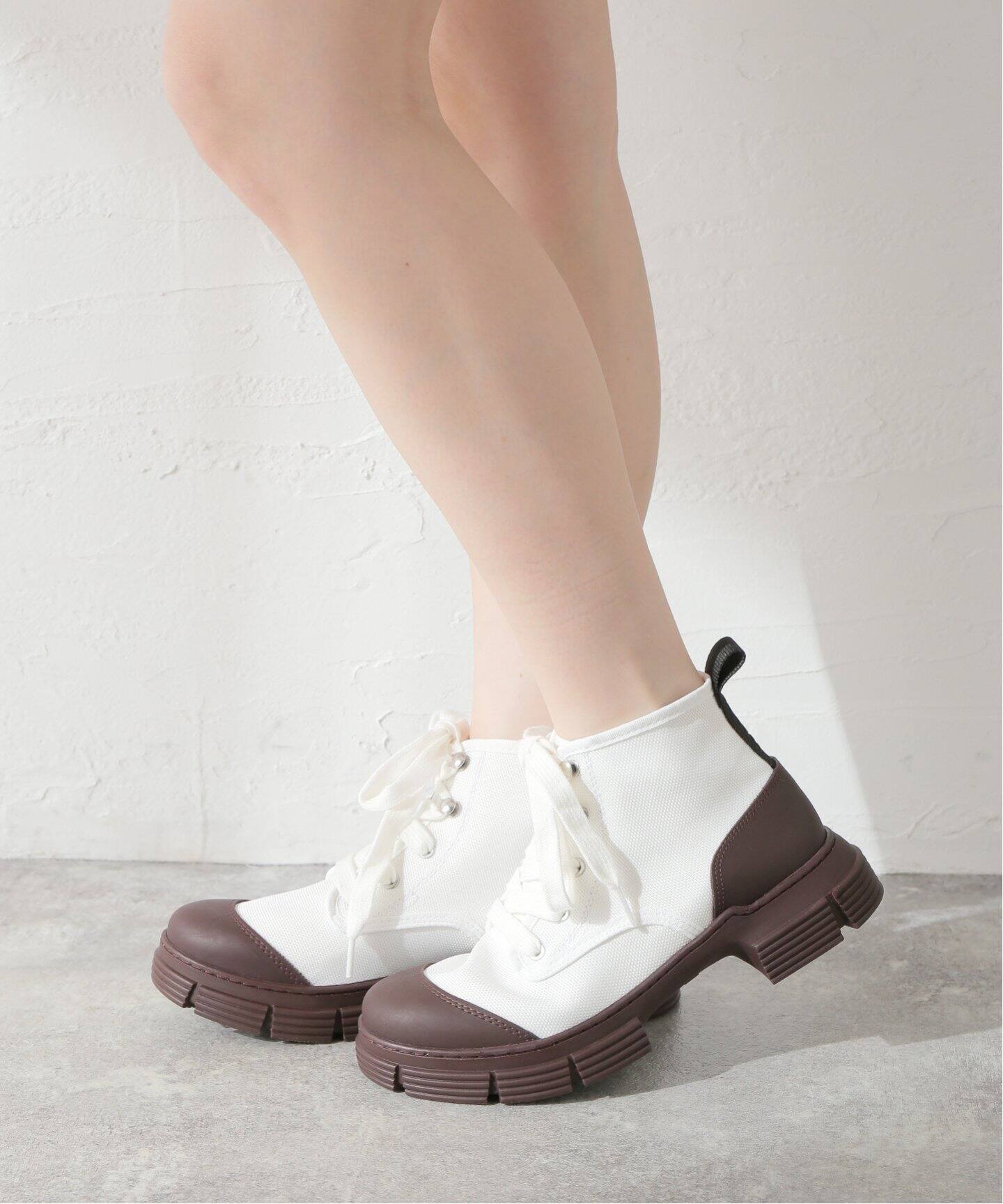 GANNI / ガニー】Recycled Rubber Lace Up City Boot：ブーツ 