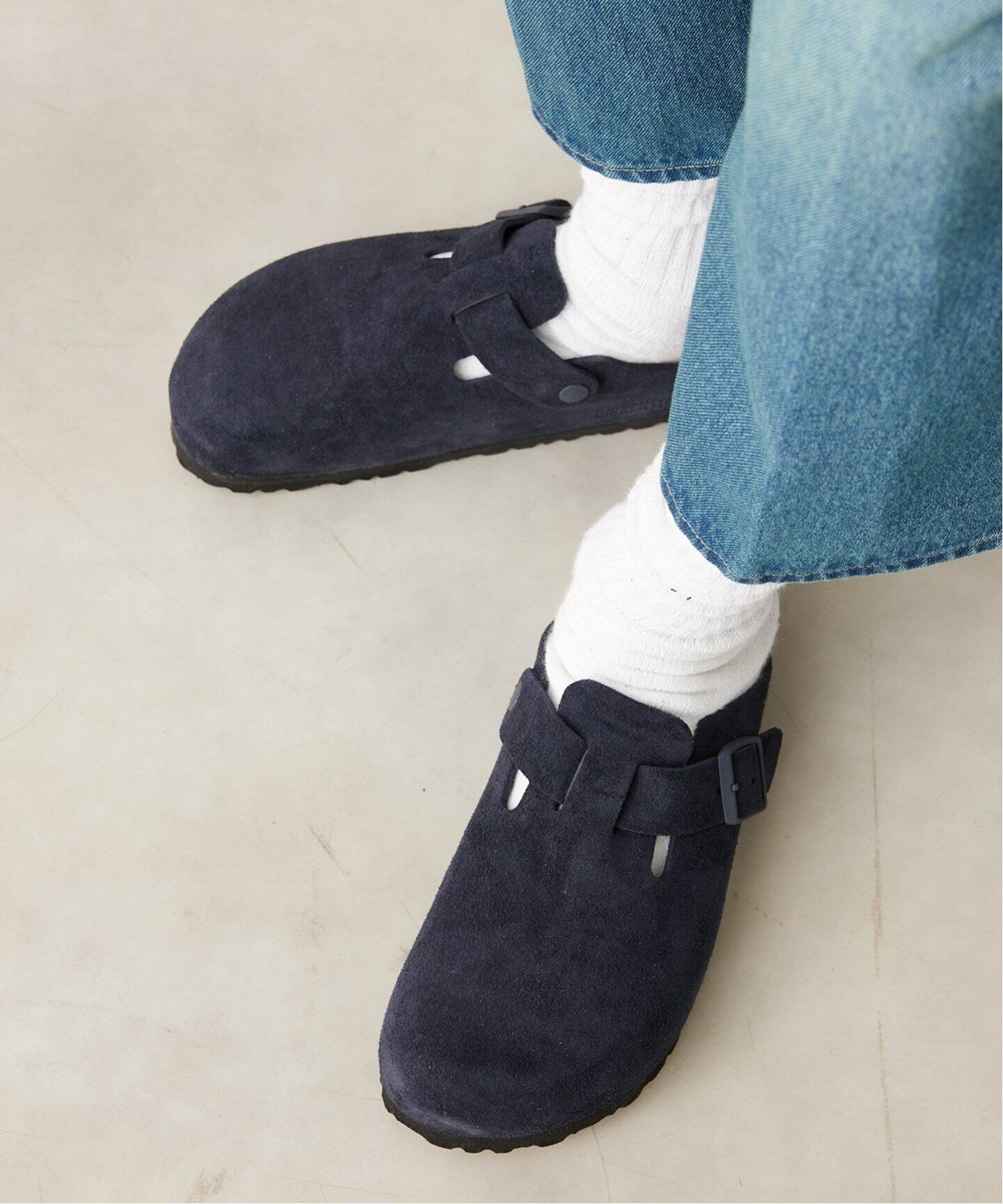 BIRKENSTOCK（ビルケンシュトック） ボストン ネイビー スウェード 面白