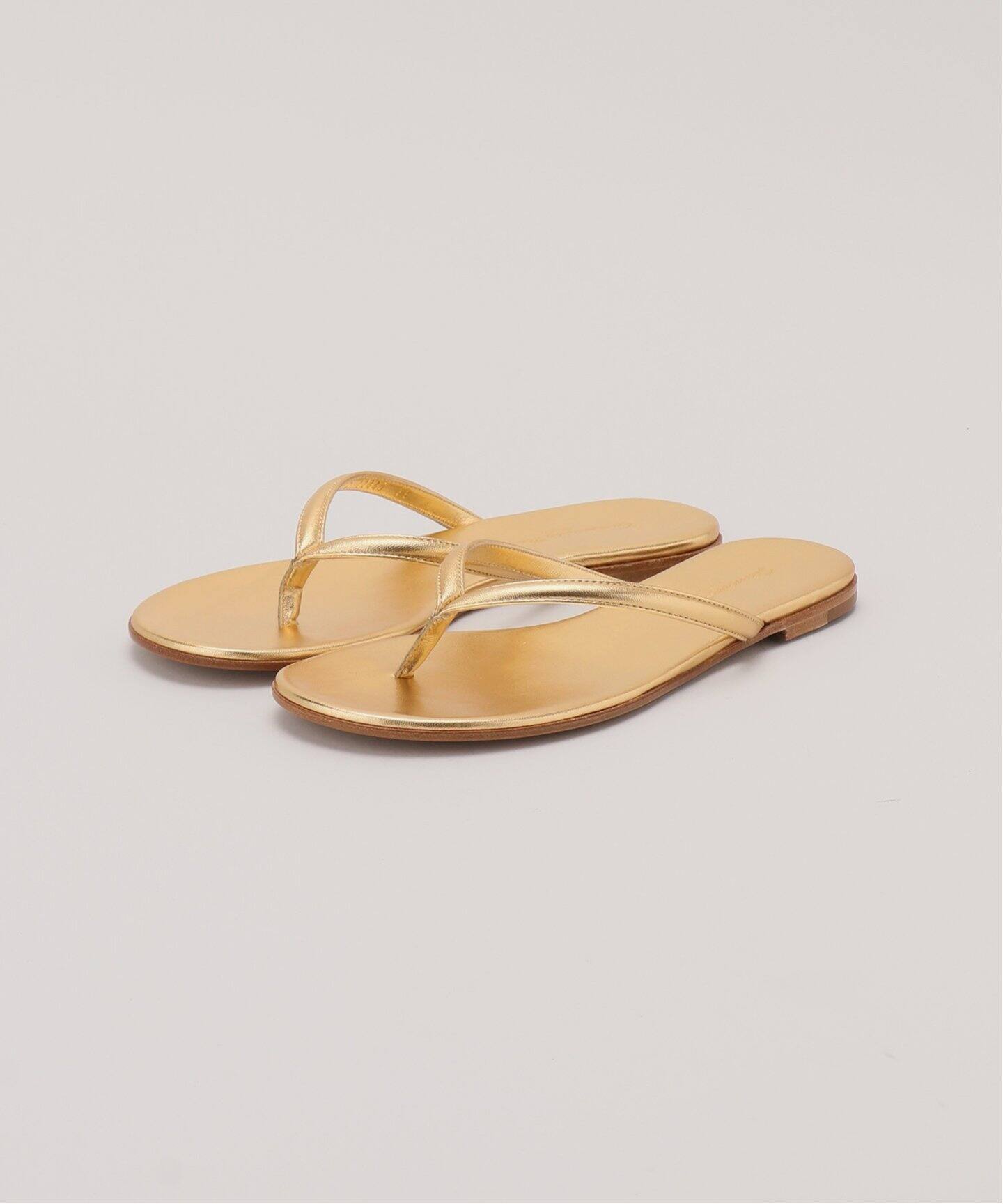 GIANVITO ROSSI/ジャンヴィト ロッシ】GOLD FLAT サンダル（サンダル 