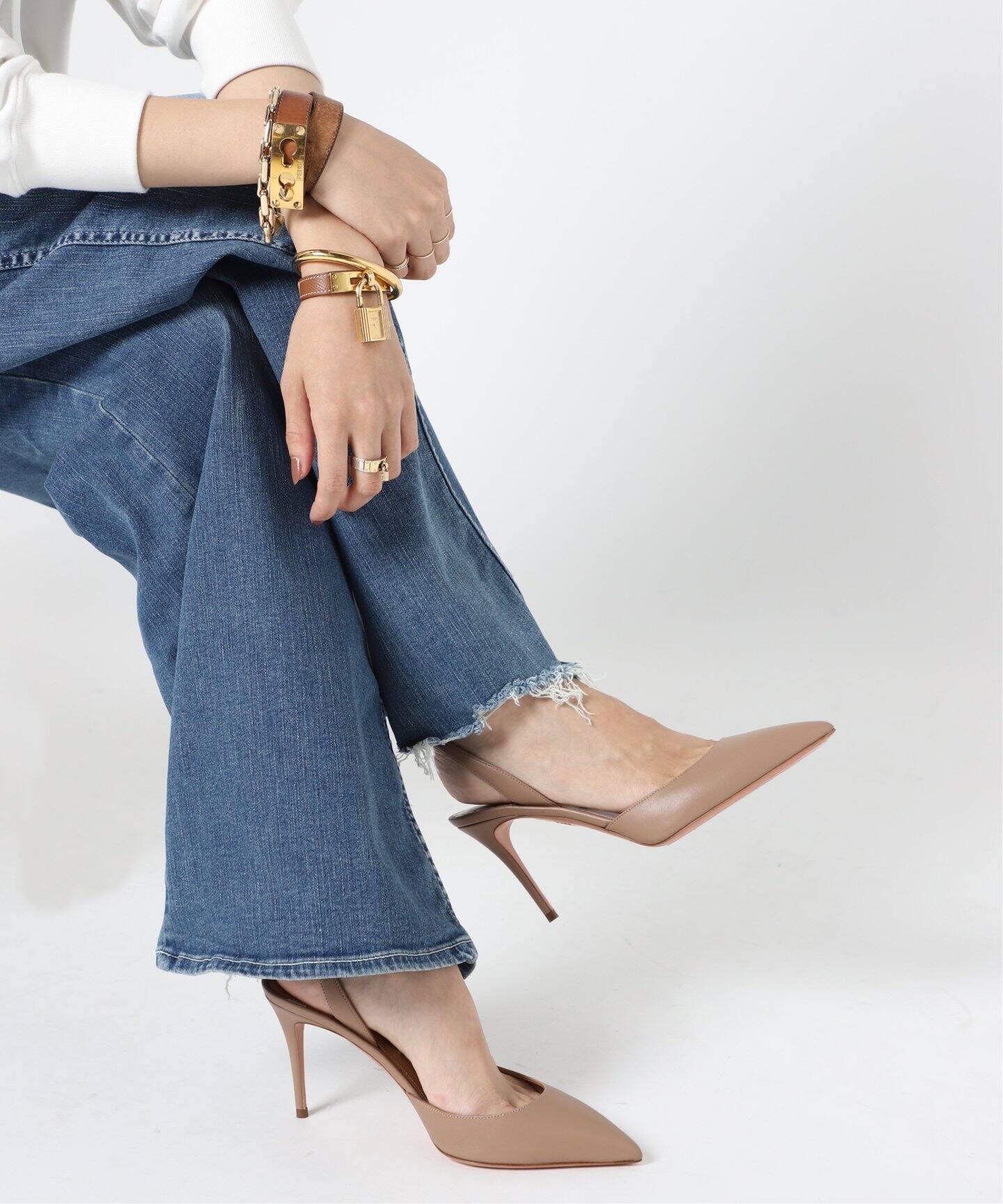 AQUAZZURA/アクアズーラ】POINTED BACKSTRAP パンプス（パンプス 