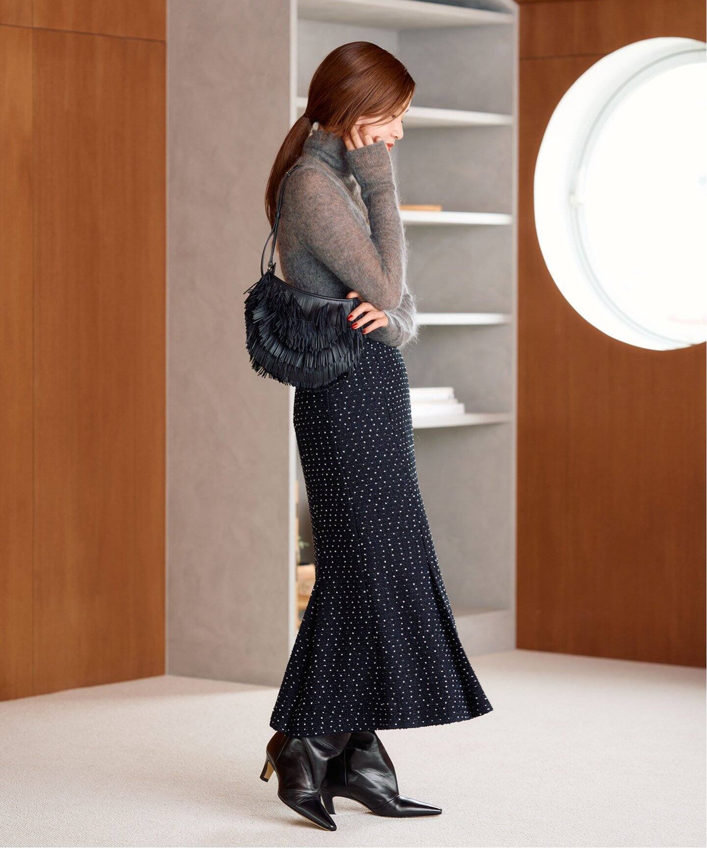 CORSO ROMA 9/コルソローマノーヴェ】POINTED LONG BOOTS / ロング 