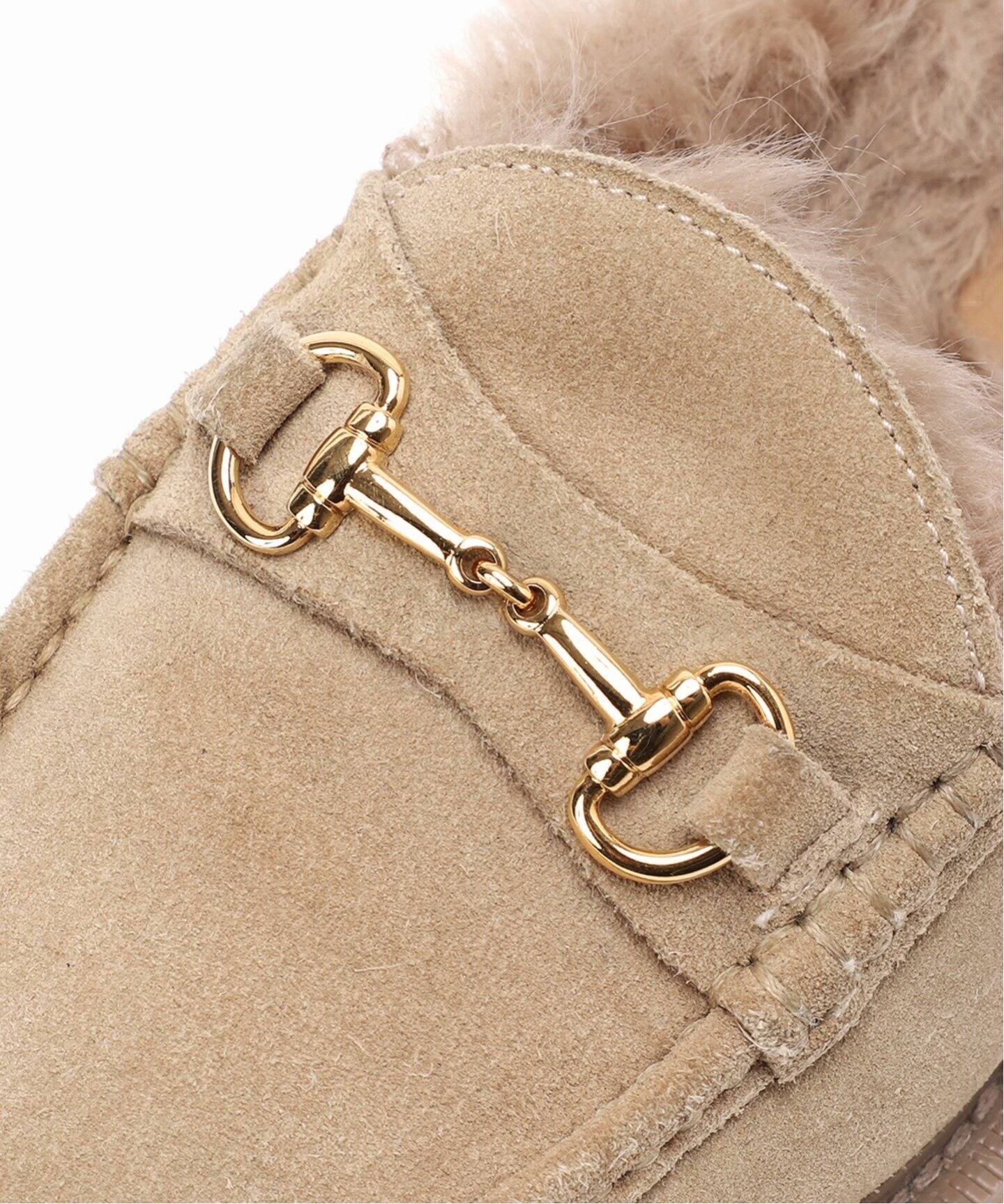 CAMINANDO/カミナンド】SHEARING LINED BIT ミュール（サンダル 