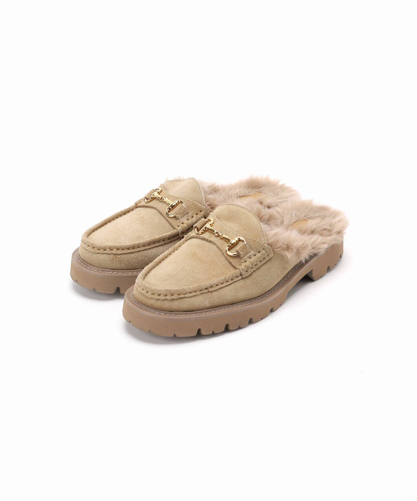 CAMINANDO/カミナンド】SHEARING LINED BIT ミュール（サンダル 