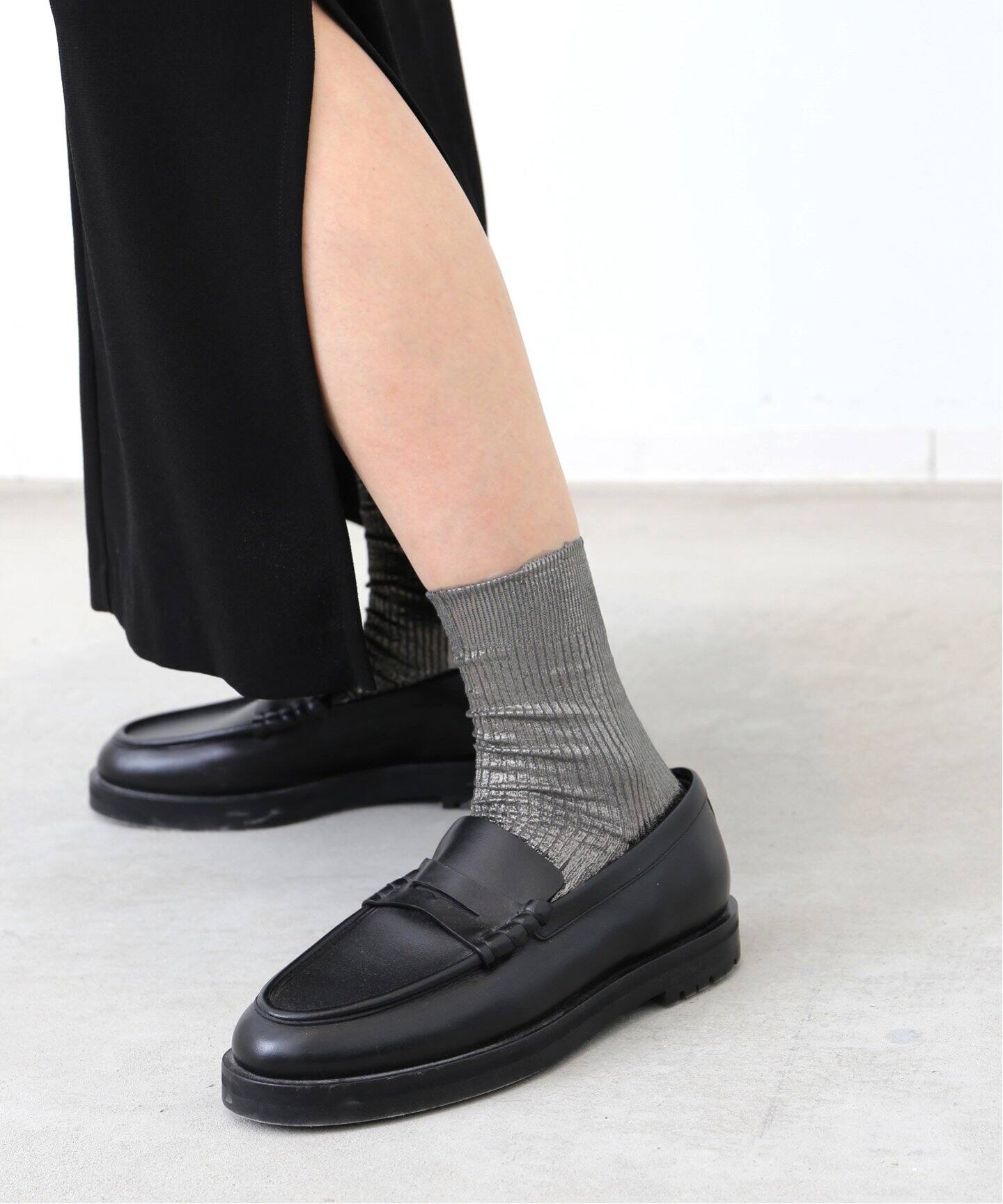 MARIA LA ROSA/マリア ラ ローザ】 Ribbed Laminated Socks（ソックス 