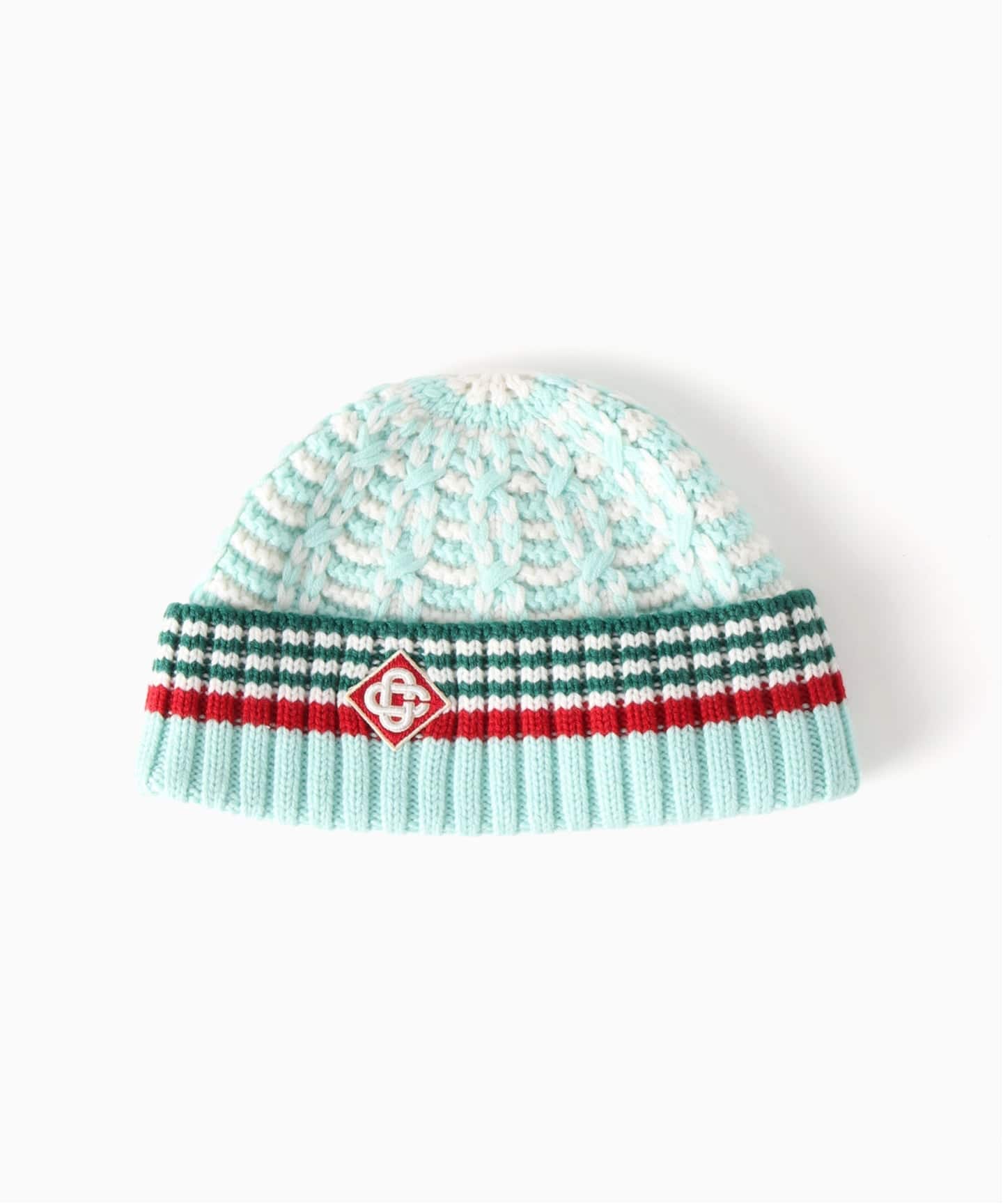 TEXTURED KNITTED BEANIE HAT ニットビーニー帽 override ニット帽 ニットキャップ OVERRIDE CROCHET SHORT