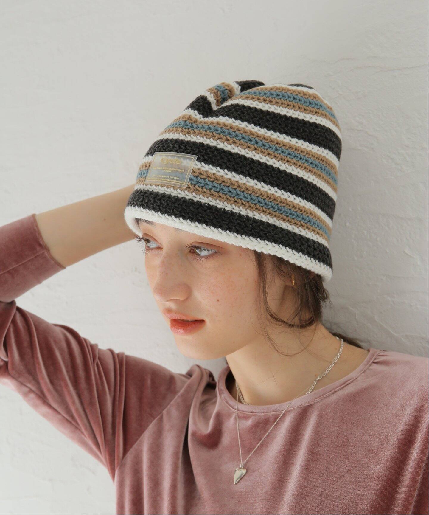 Cycle by myob】 MULTI BORDER KNIT CAP:ニットキャップ（ニット 