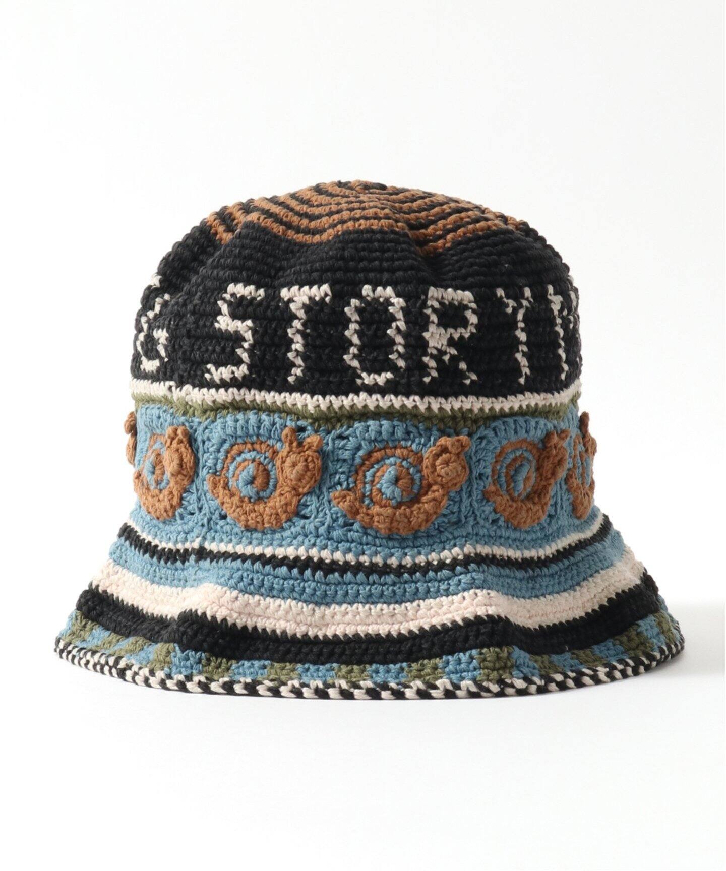Story mfg． BREW 倒れ込ん HAT クロシェハット ブラウン×ブラック